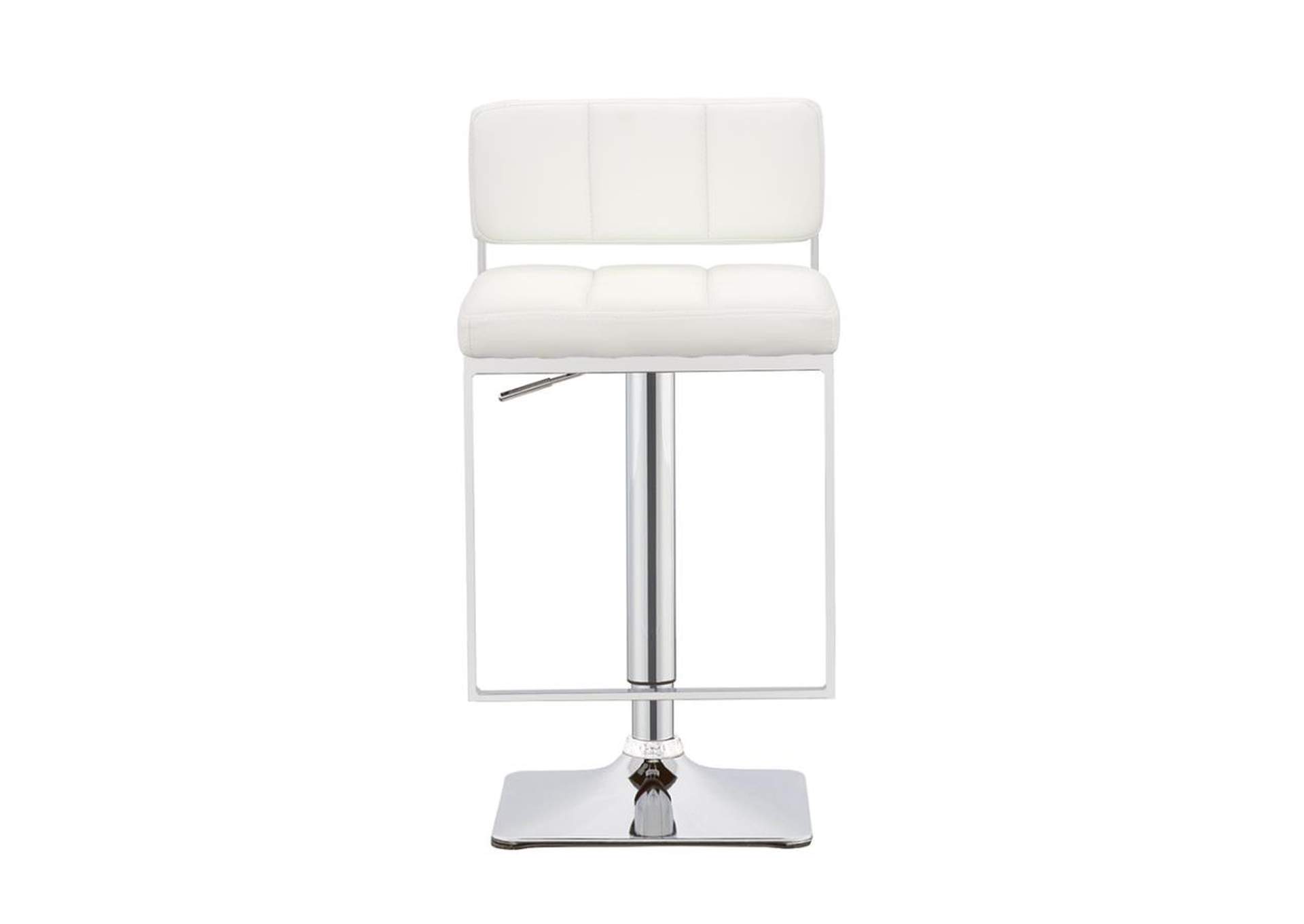 Alameda Adjustable Bar Stool White And Chrome,Coaster Furniture