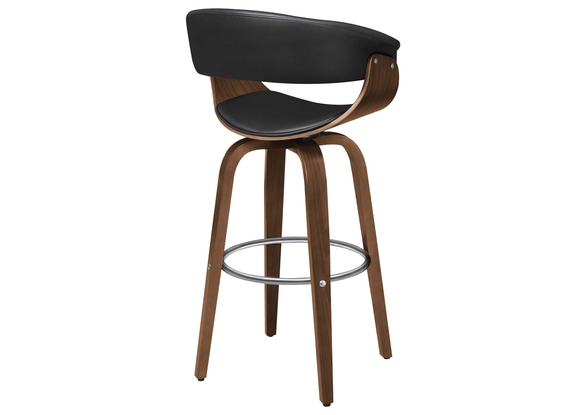 Zion Upholstered Swivel Bar Stool Walnut and Black,Coaster Furniture