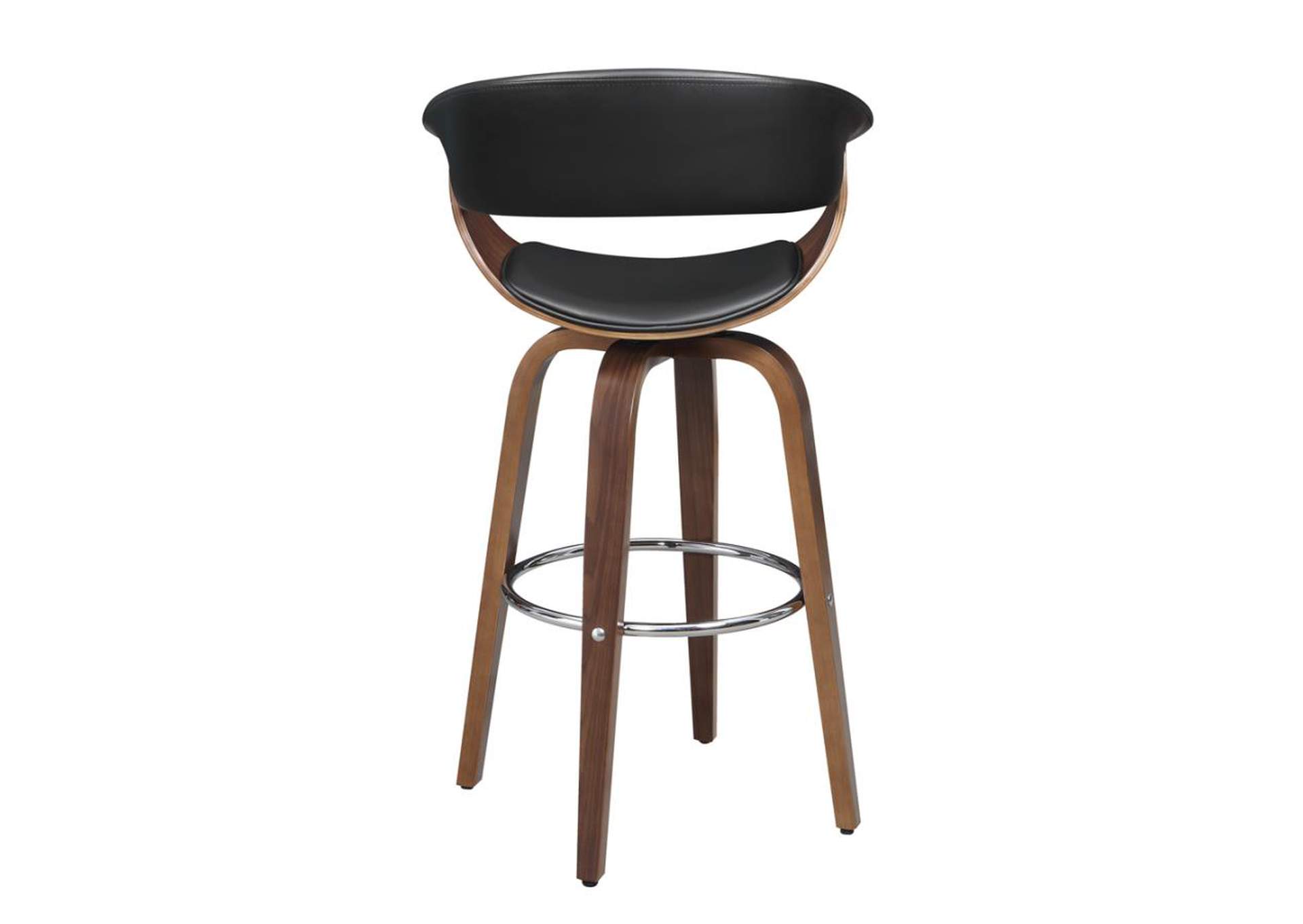 Zion Upholstered Swivel Bar Stool Walnut And Black,Coaster Furniture