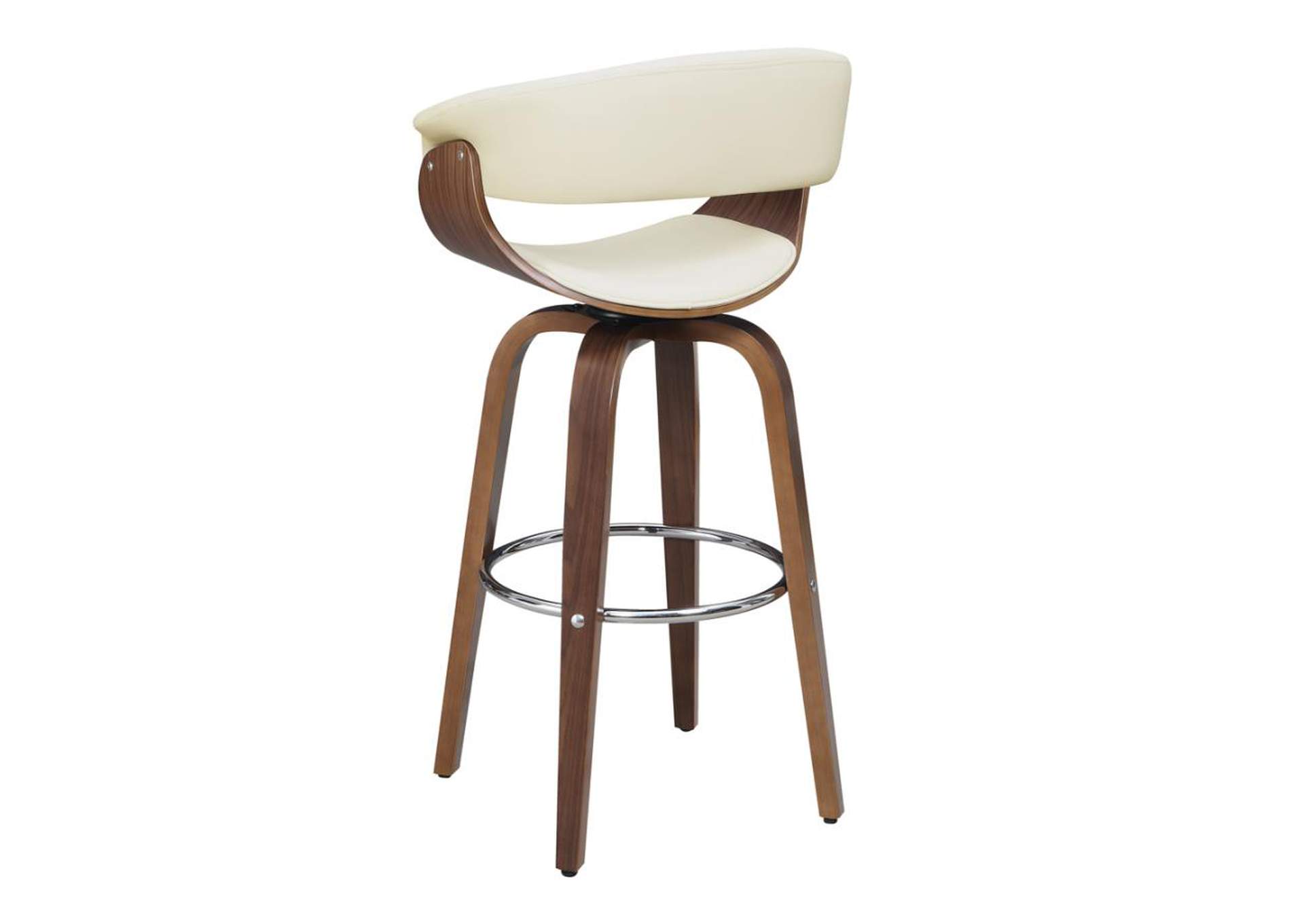 Zion Upholstered Swivel Bar Stool Walnut and Ecru,Coaster Furniture