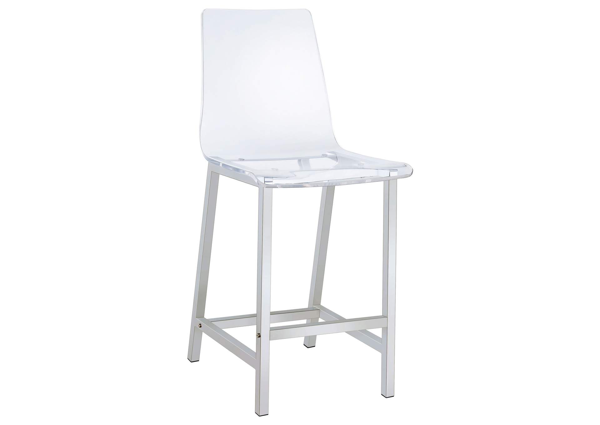 Juelia Counter Height Stools Chrome and Clear Acrylic (Set of 2),Coaster Furniture