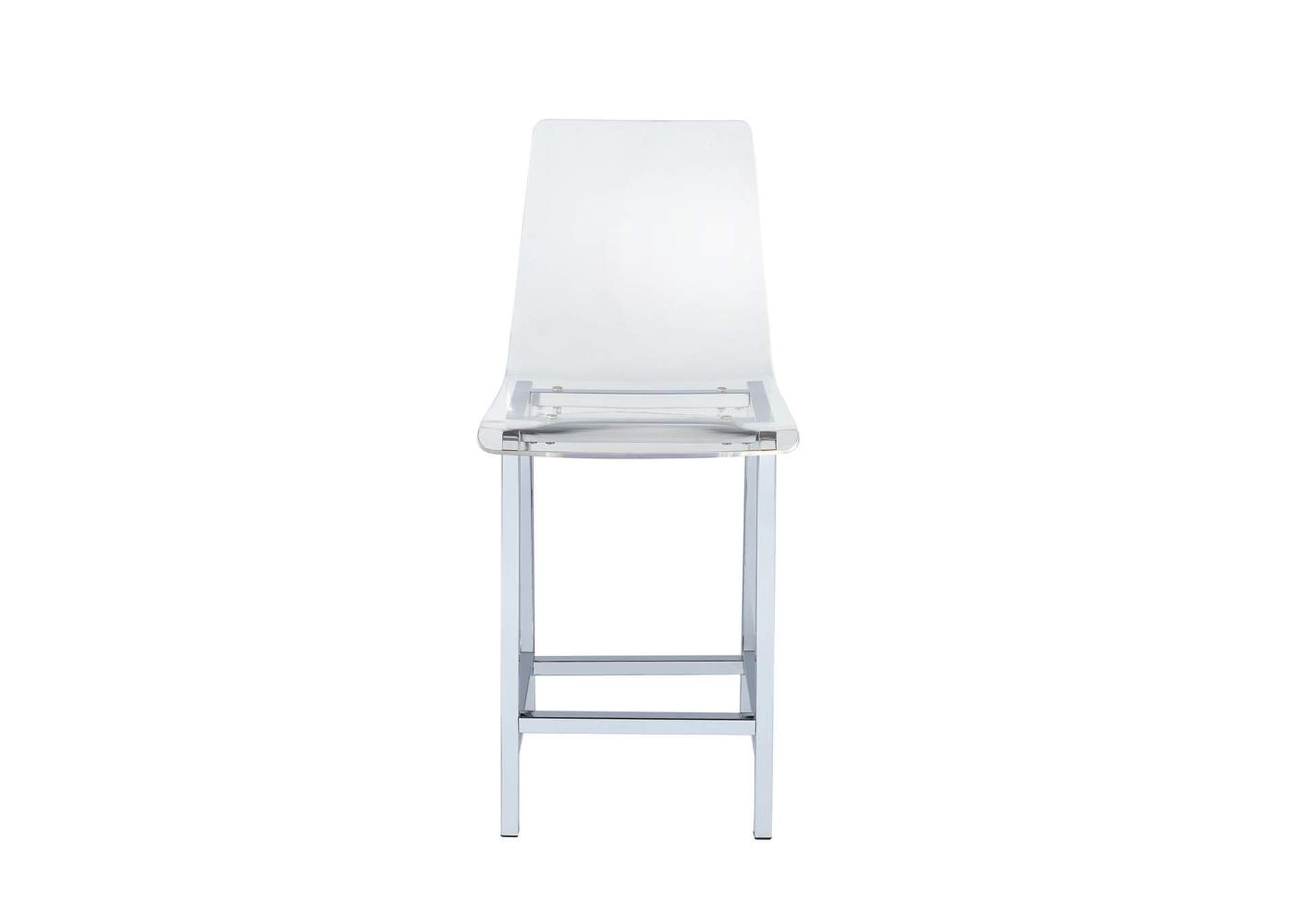 Counter Height Stools Chrome and Clear Acrylic (Set of 2),Coaster Furniture