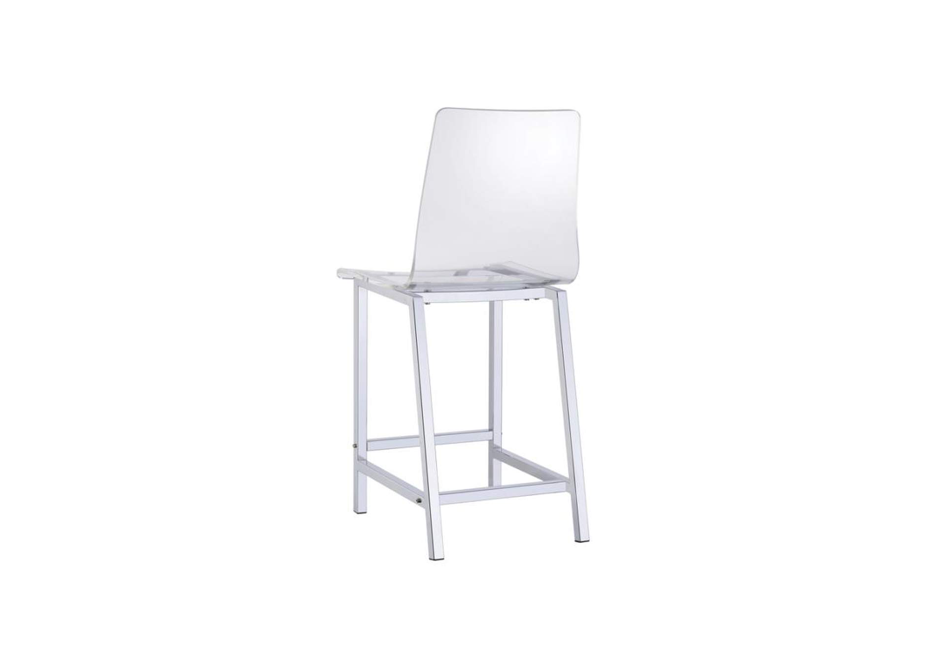 Juelia Counter Height Stools Chrome And Clear Acrylic (Set Of 2),Coaster Furniture