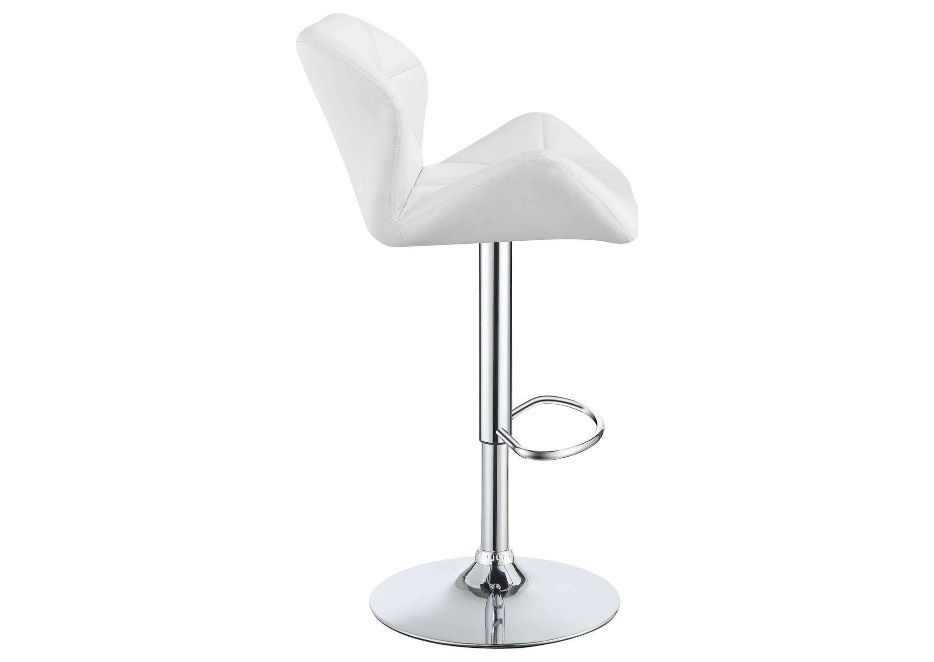 Berrington Adjustable Bar Stools Chrome and White (Set of 2),Coaster Furniture