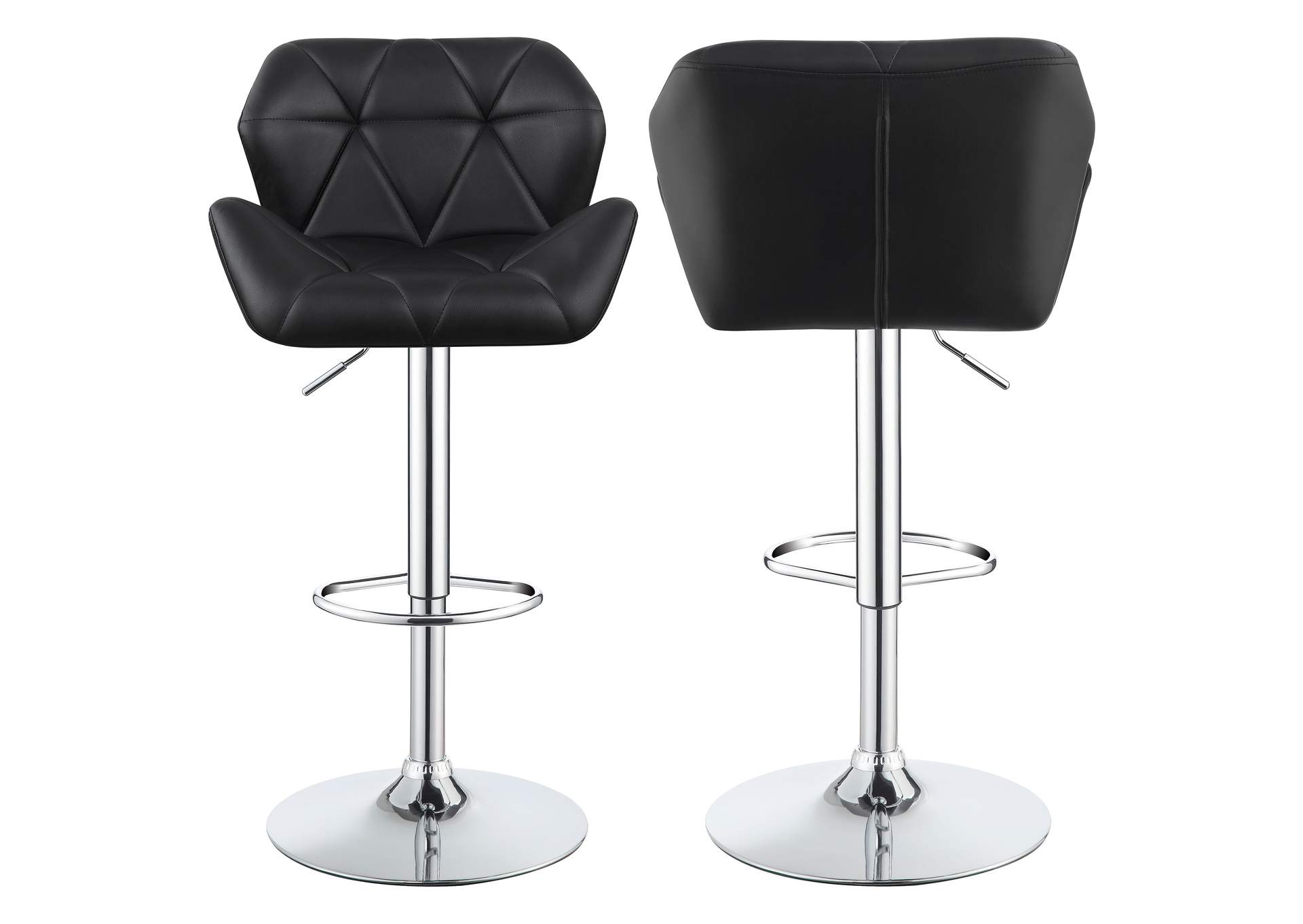 Berrington Adjustable Bar Stools Chrome and Black (Set of 2),Coaster Furniture