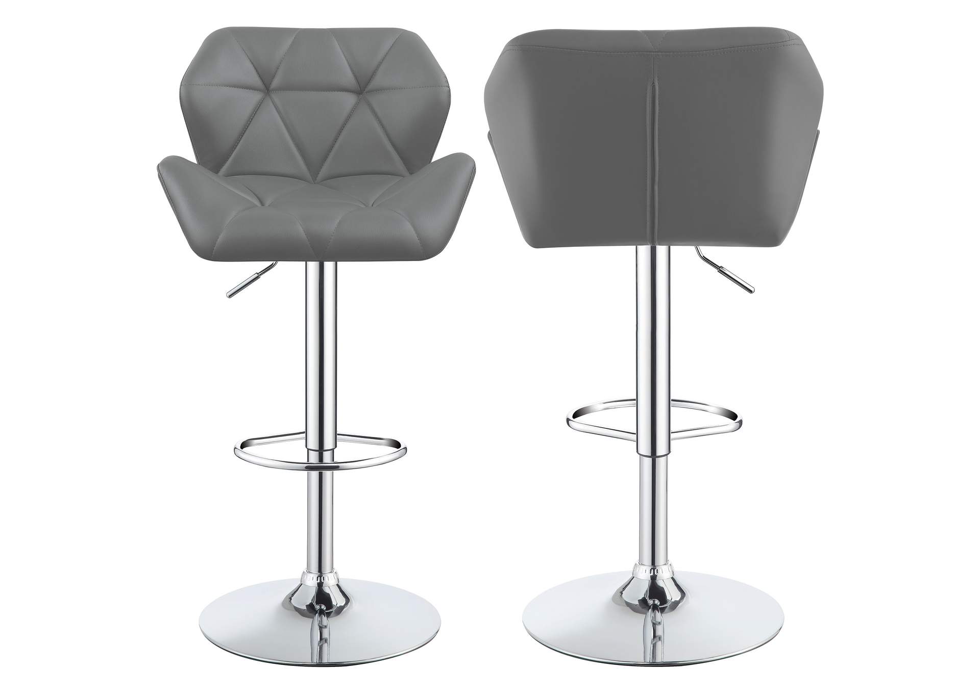 Berrington Adjustable Bar Stools Chrome and Grey (Set of 2),Coaster Furniture