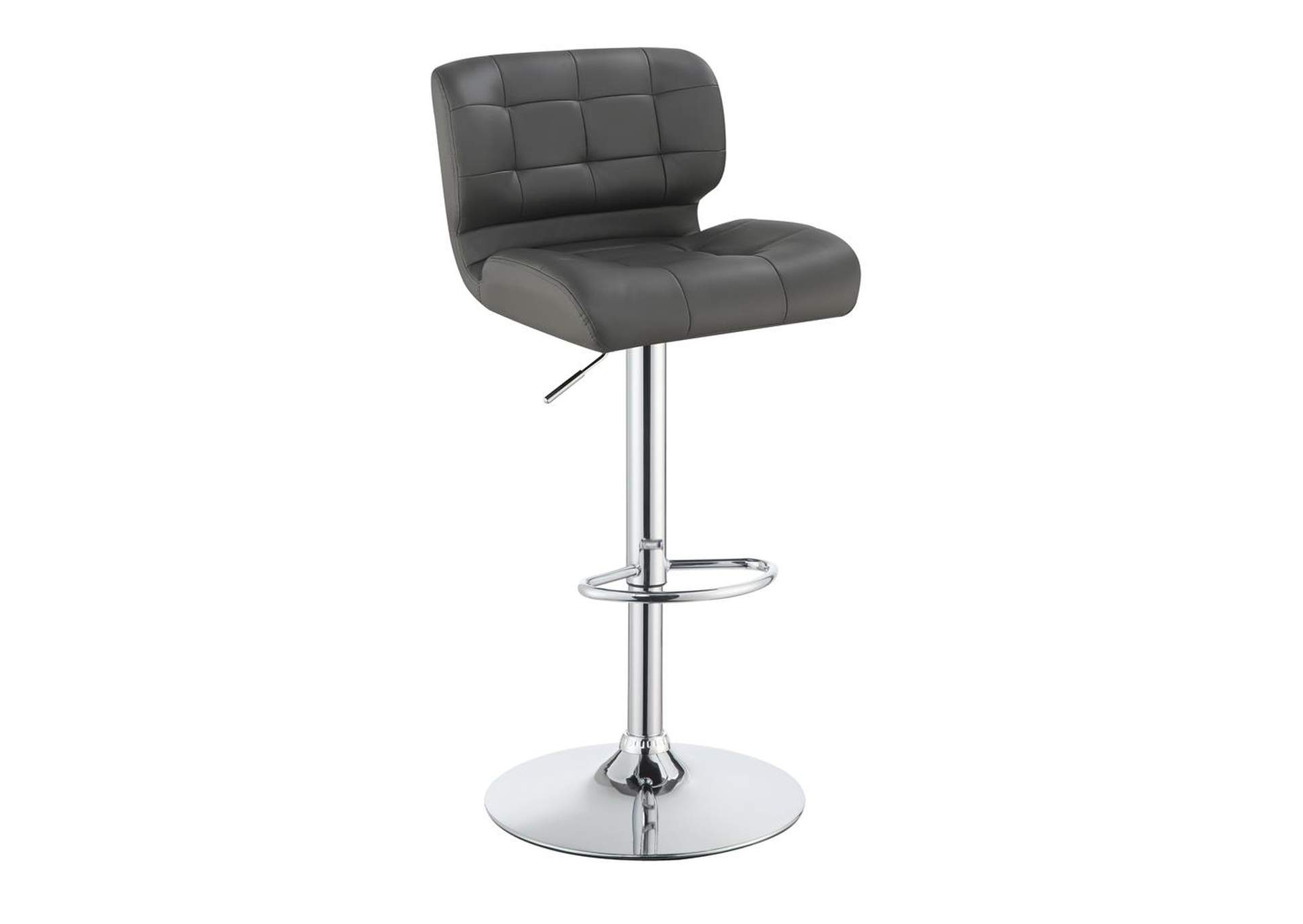 Upholstered Adjustable Bar Stools Chrome and Grey (Set of 2),Coaster Furniture