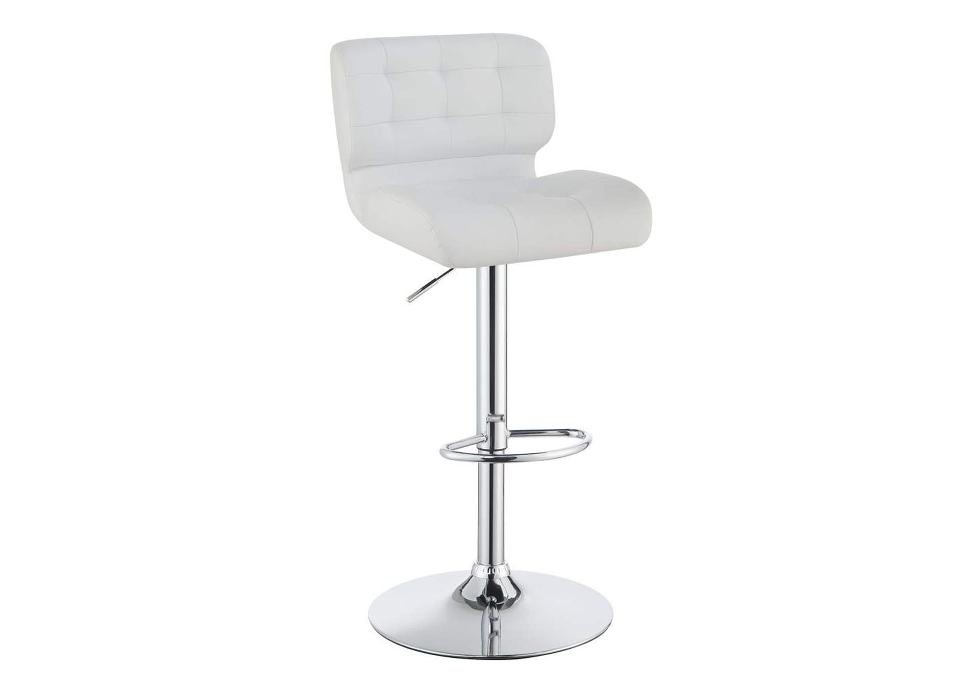 Upholstered Adjustable Bar Stools Chrome And White [Set of 2],Coaster Furniture