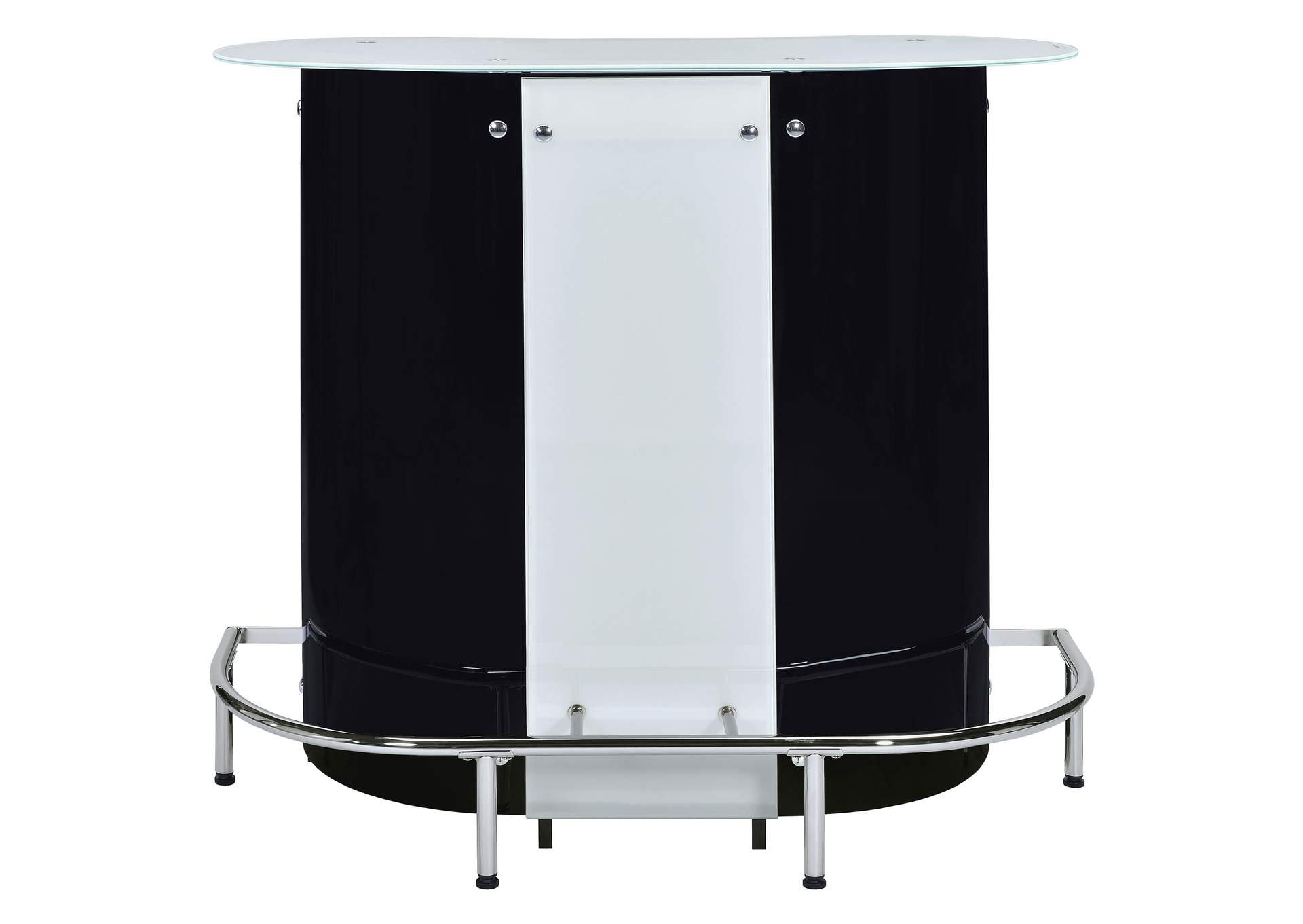 Lacewing 1-shelf Bar Unit Glossy Black and White,Coaster Furniture