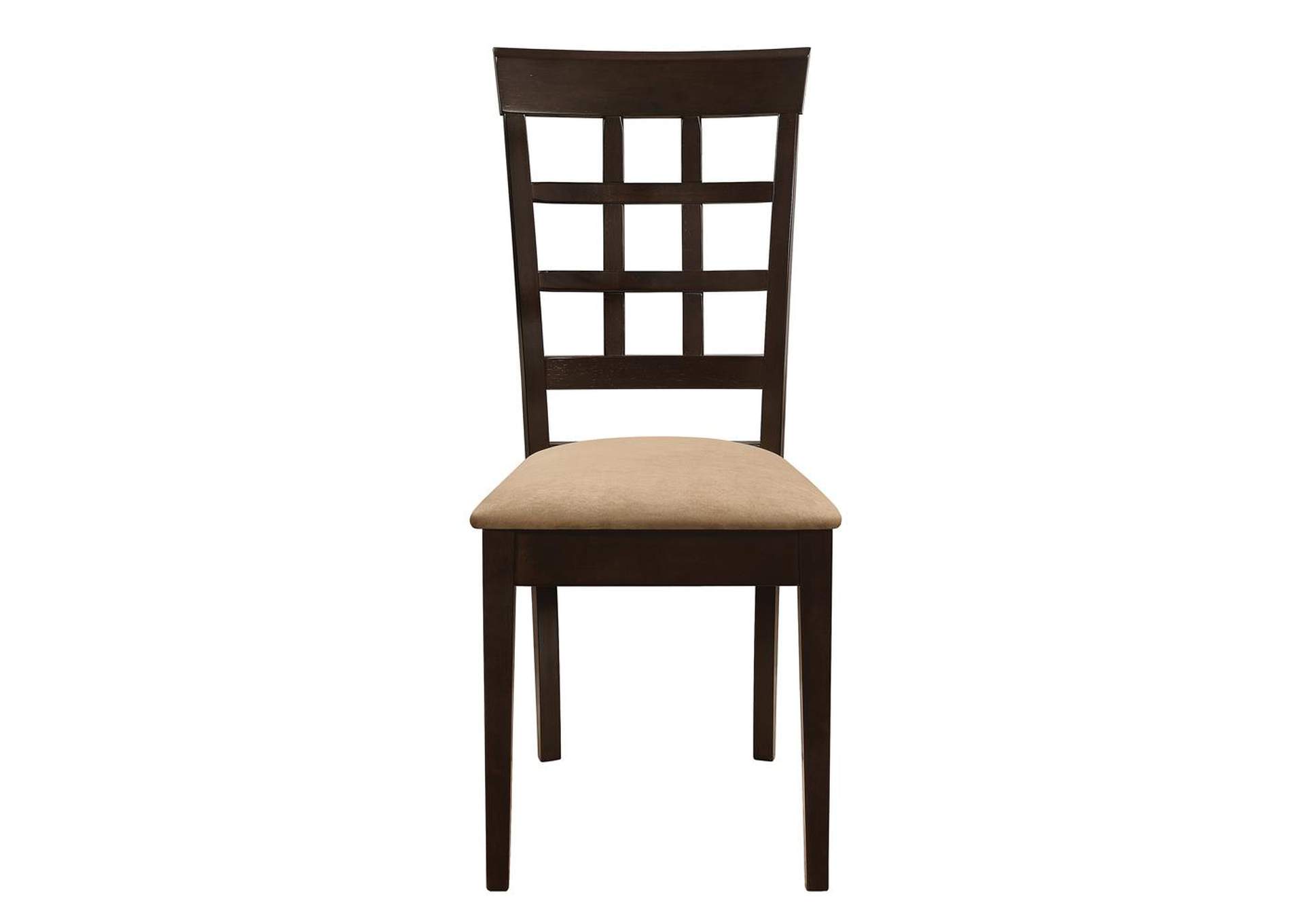 Gabriel Lattice Back Side Chairs Cappuccino And Tan [Set of 2],Coaster Furniture