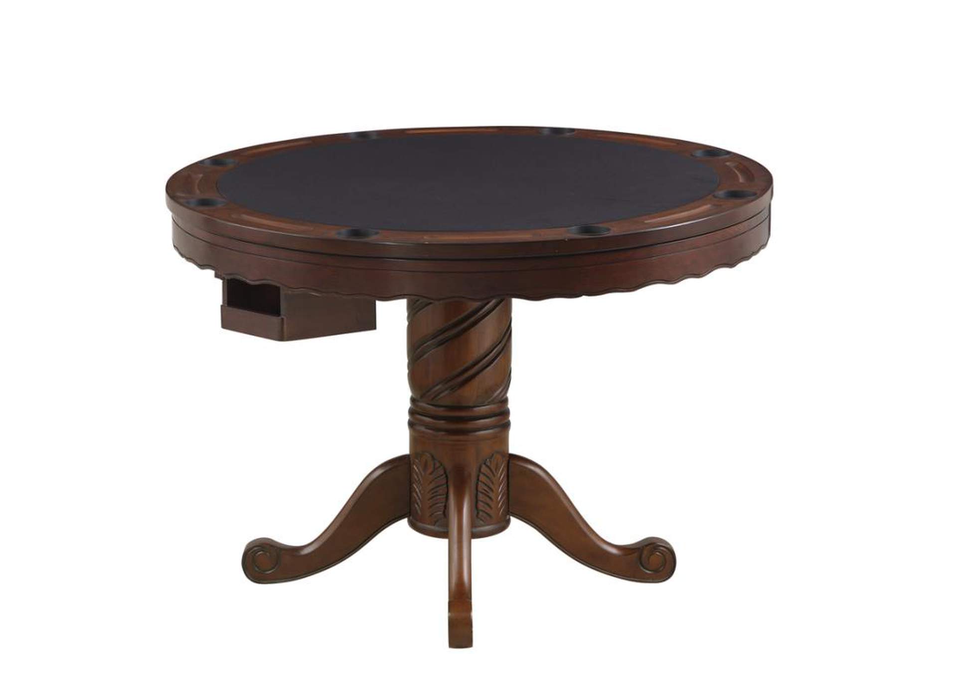 Turk 3-in-1 Round Pedestal Game Table Tobacco,Coaster Furniture