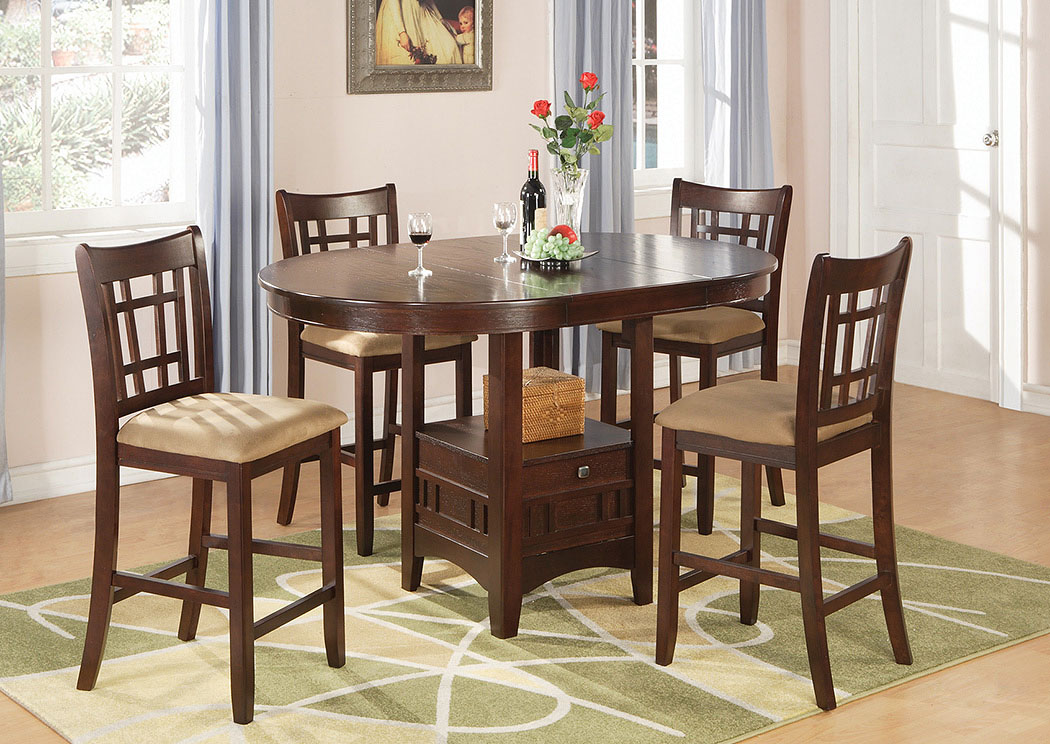 Counter Height Table W 4 Tan Brown, 8 Chair Counter Height Dining Table