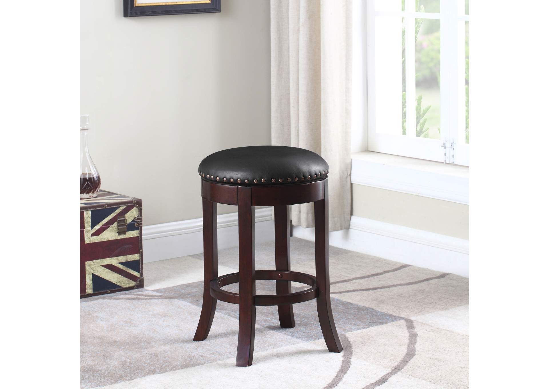 Aboushi Swivel Counter Height Stools with Upholstered Seat Brown (Set of 2),Coaster Furniture