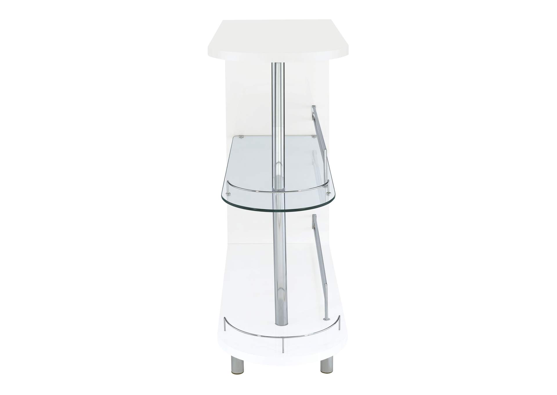 Adolfo 3-tier Bar Table Glossy White and Clear,Coaster Furniture