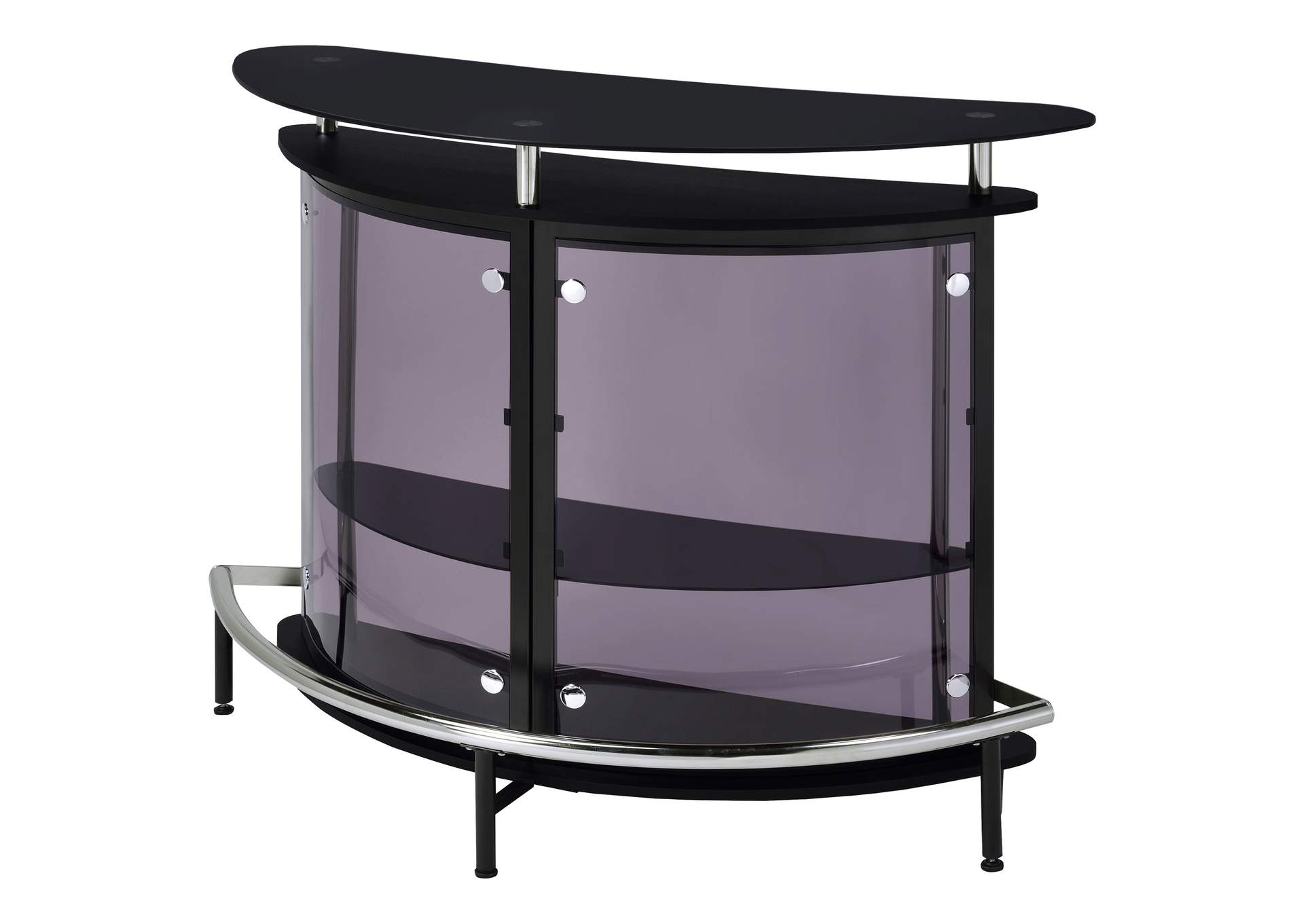 Amarillo 2-tier Bar Unit Black and Chrome,Coaster Furniture