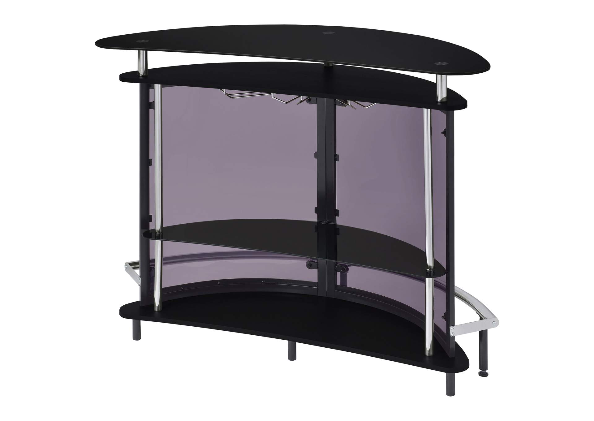 Amarillo 2-tier Bar Unit Black and Chrome,Coaster Furniture