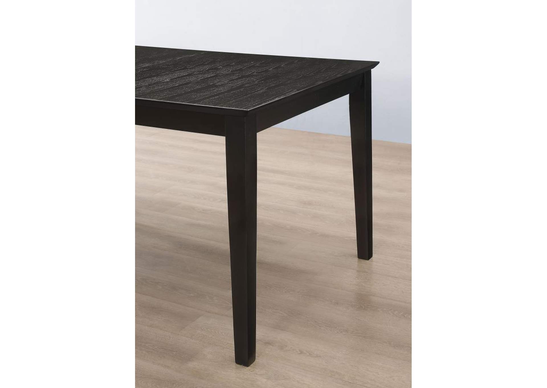Louise Rectangular Dining Table with Extension Leaf Black,Coaster Furniture