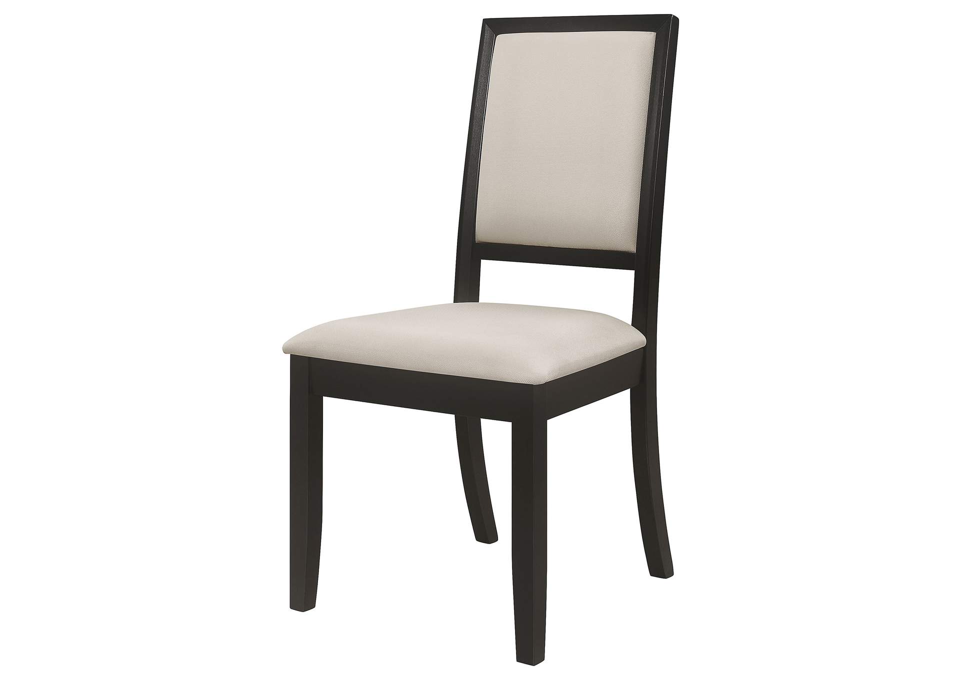 Louise Upholstered Dining Side Chairs Black and Cream (Set of 2),Coaster Furniture