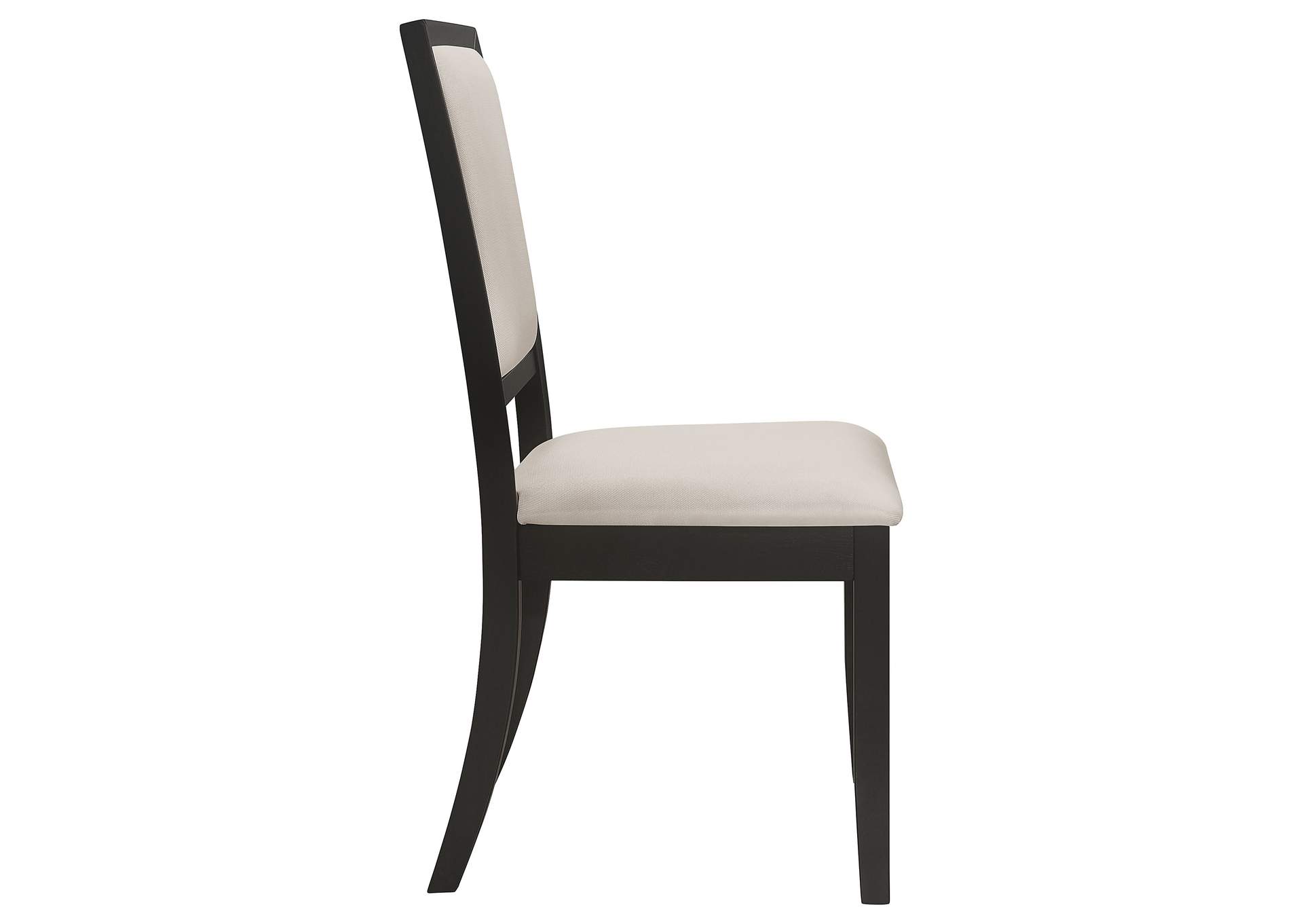 Louise Upholstered Dining Side Chairs Black and Cream (Set of 2),Coaster Furniture