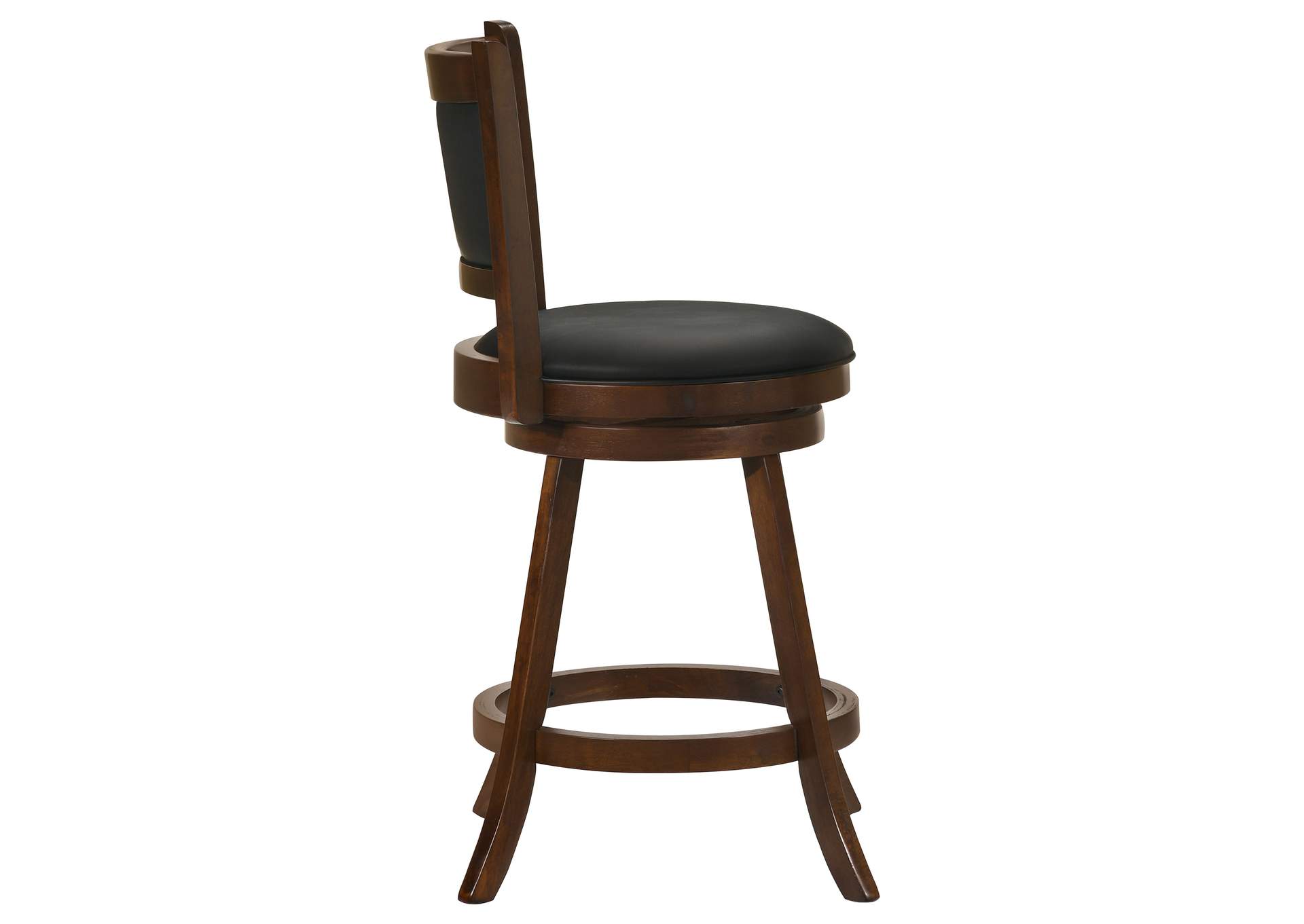 Broxton Upholstered Swivel Counter Height Stools Chestnut and Black (Set of 2),Coaster Furniture