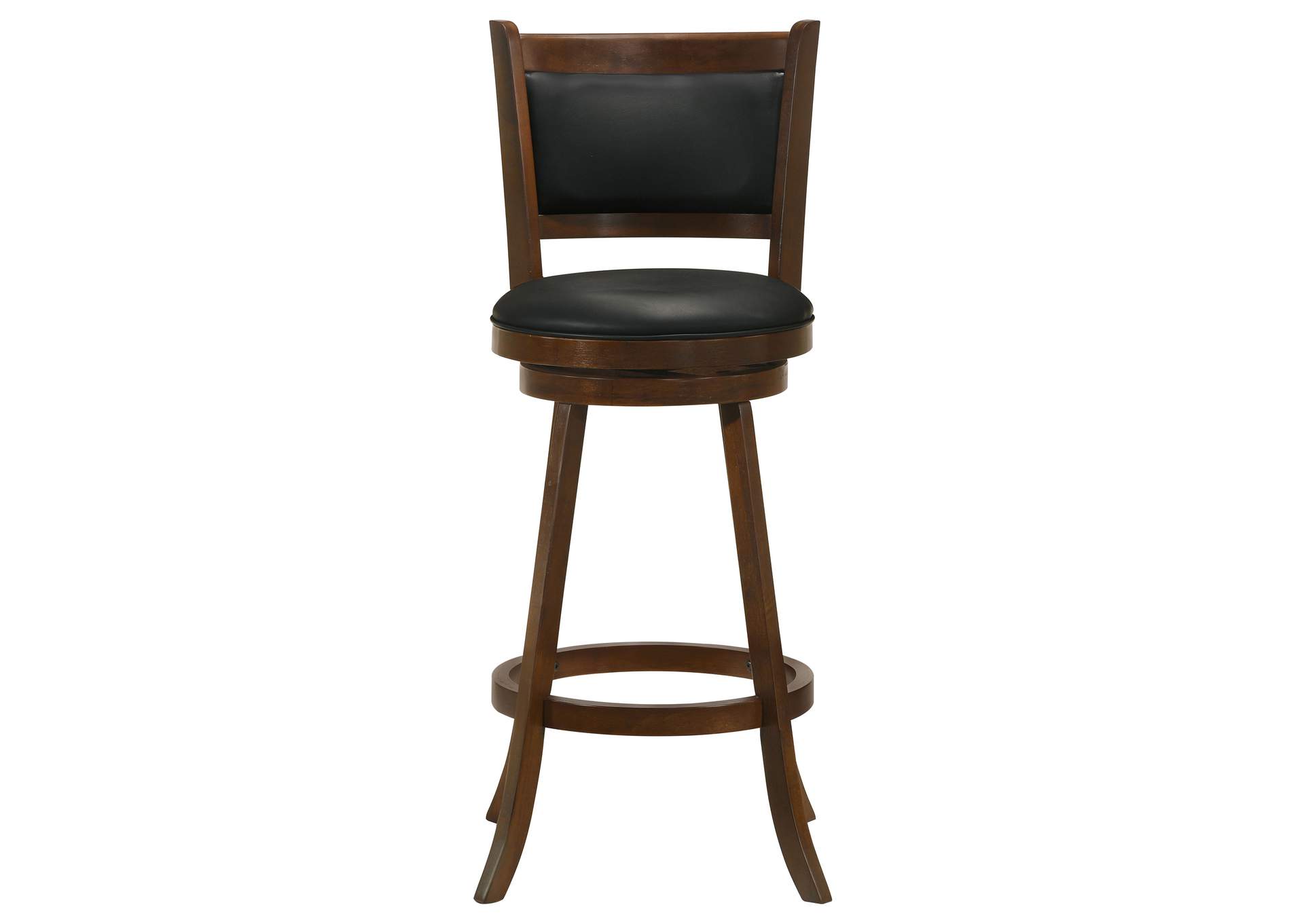 Broxton Upholstered Swivel Bar Stools Chestnut and Black (Set of 2),Coaster Furniture