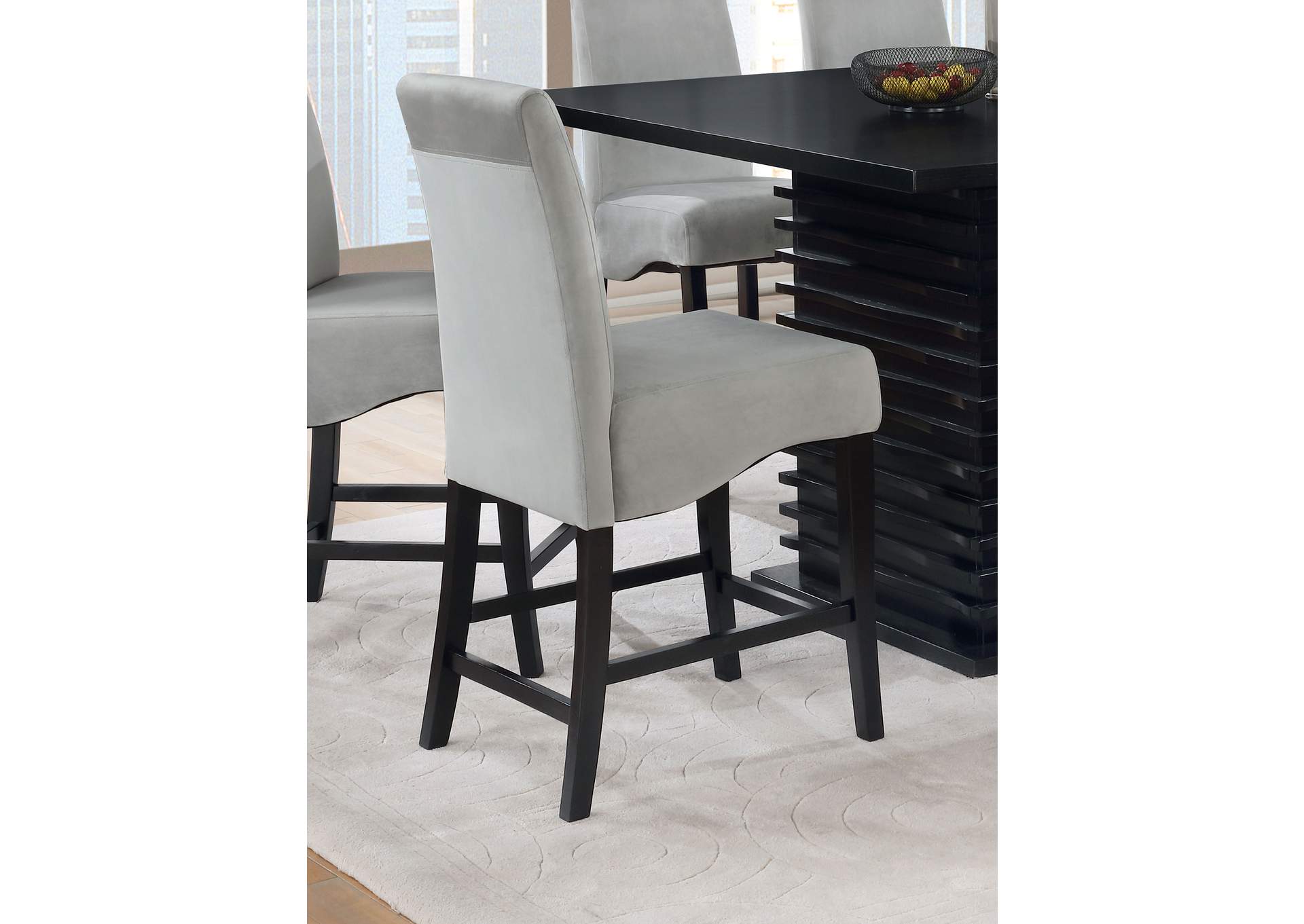 Stanton Upholstered Counter Height Chairs Grey and Black (Set of 2),Coaster Furniture