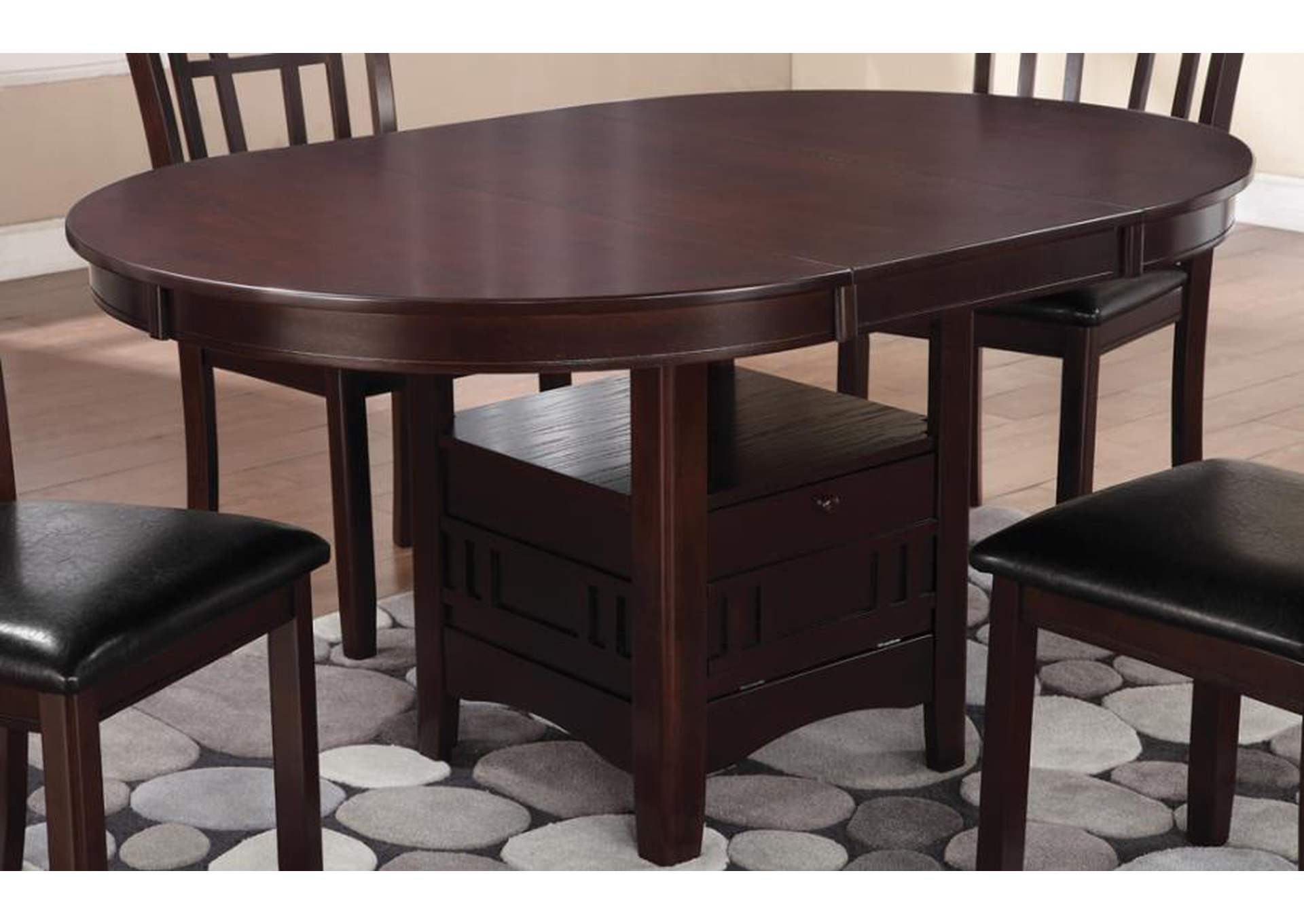 coaster lavon dining table with storage in espresso