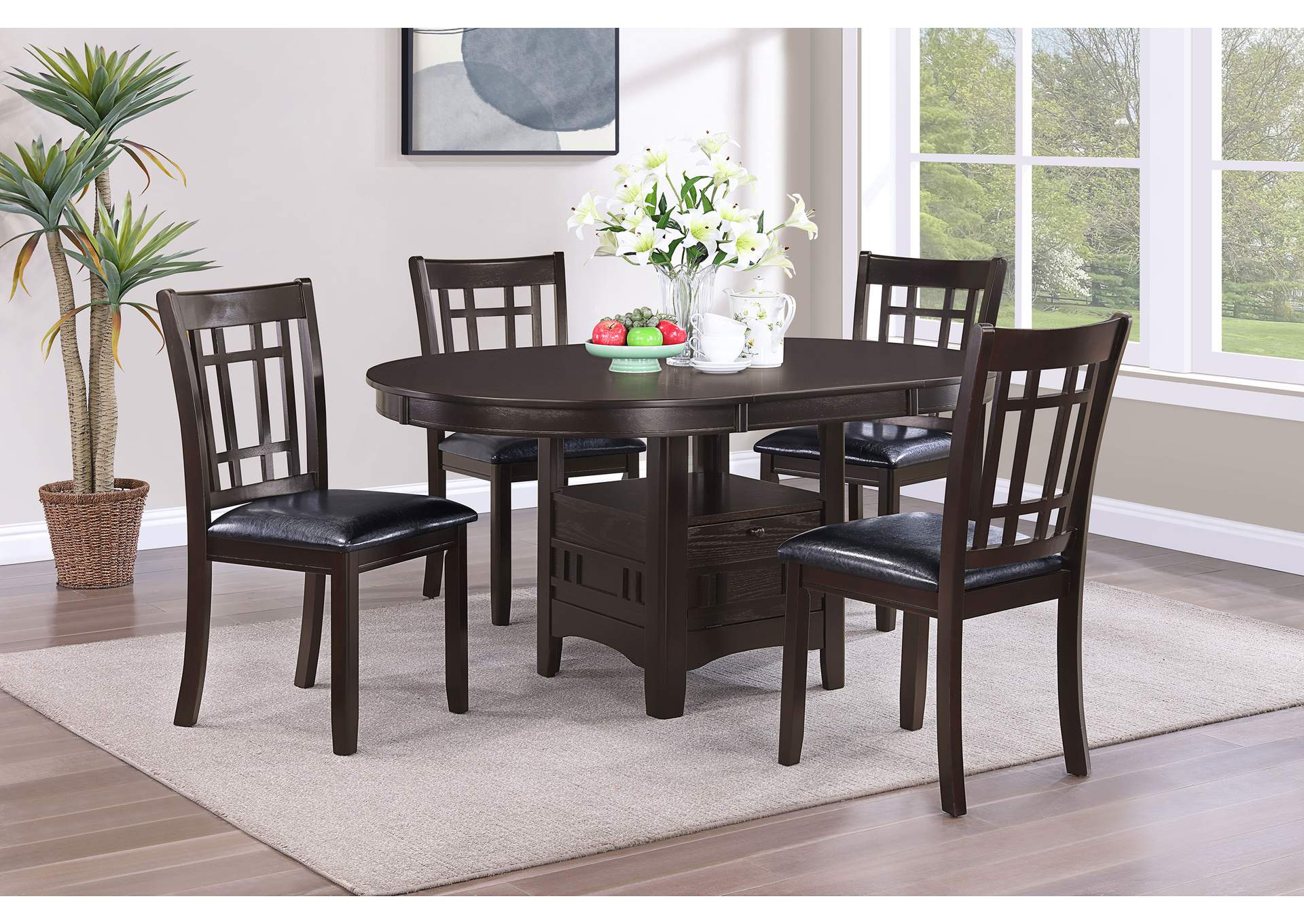 Lavon Padded Dining Side Chairs Espresso and Black (Set of 2),Coaster Furniture