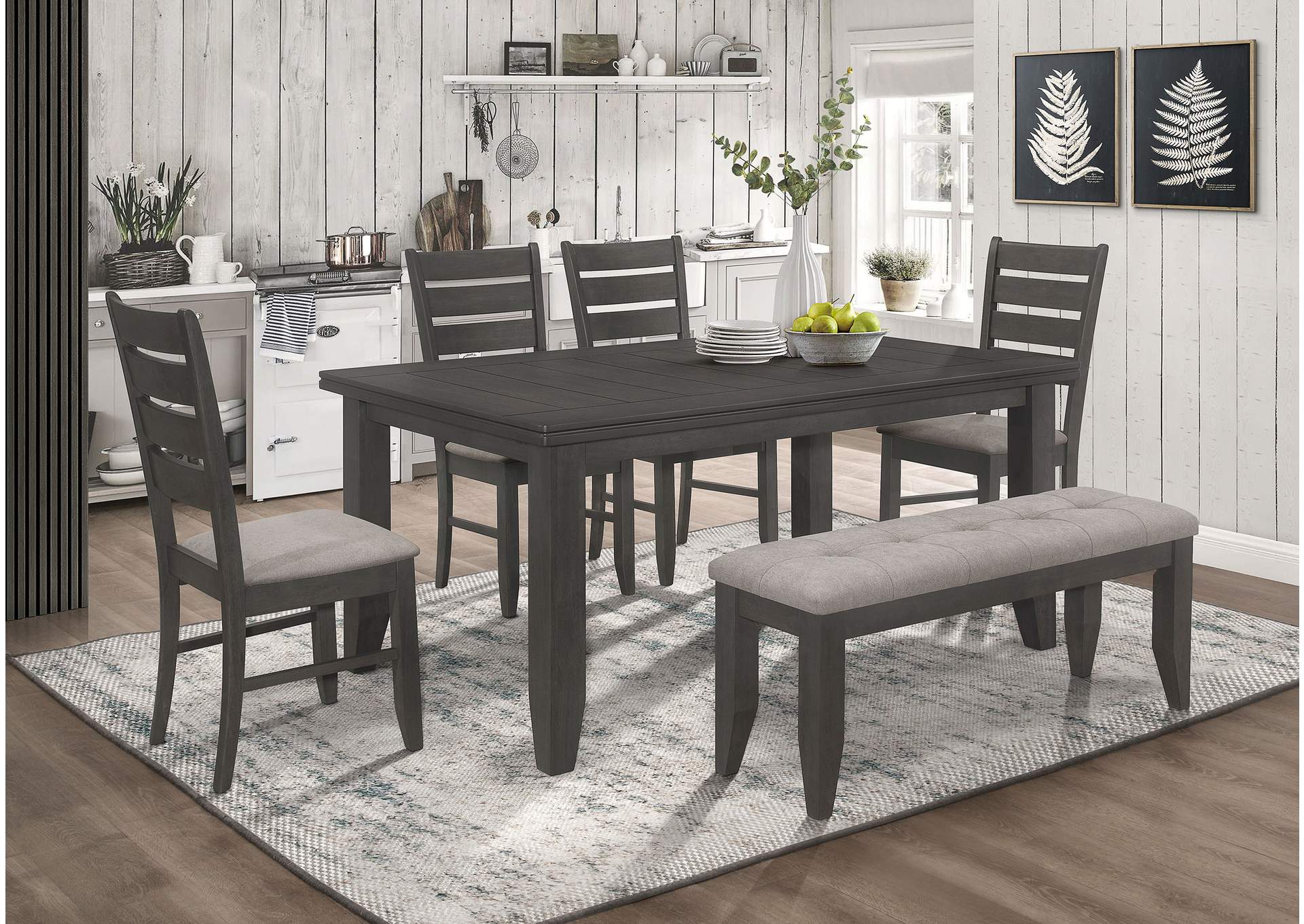 Dalila 6-piece Rectangular Dining Set Grey and Dark Grey,Coaster Furniture