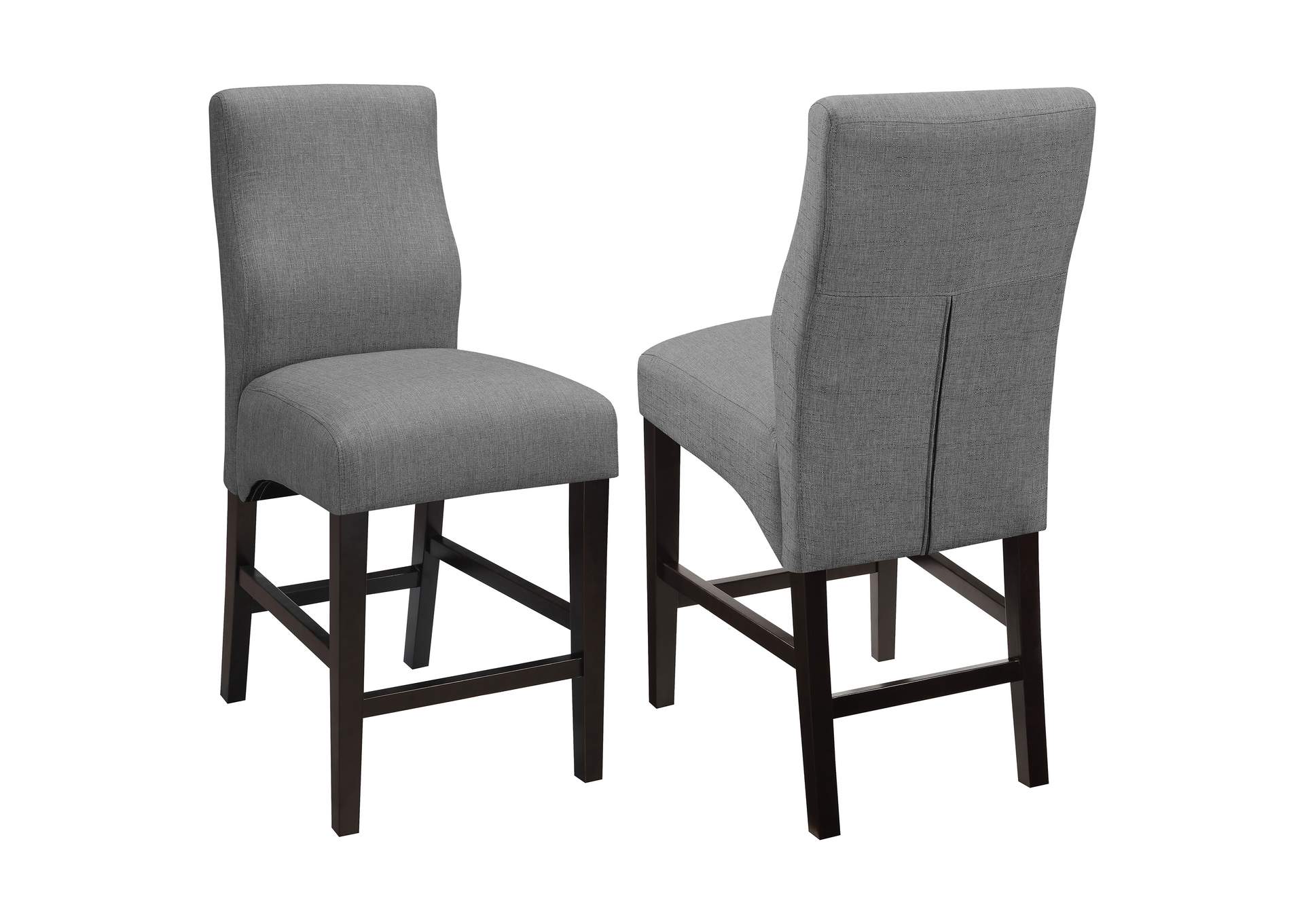 Mulberry Upholstered Counter Height Stools Grey and Cappuccino (Set of 2),Coaster Furniture