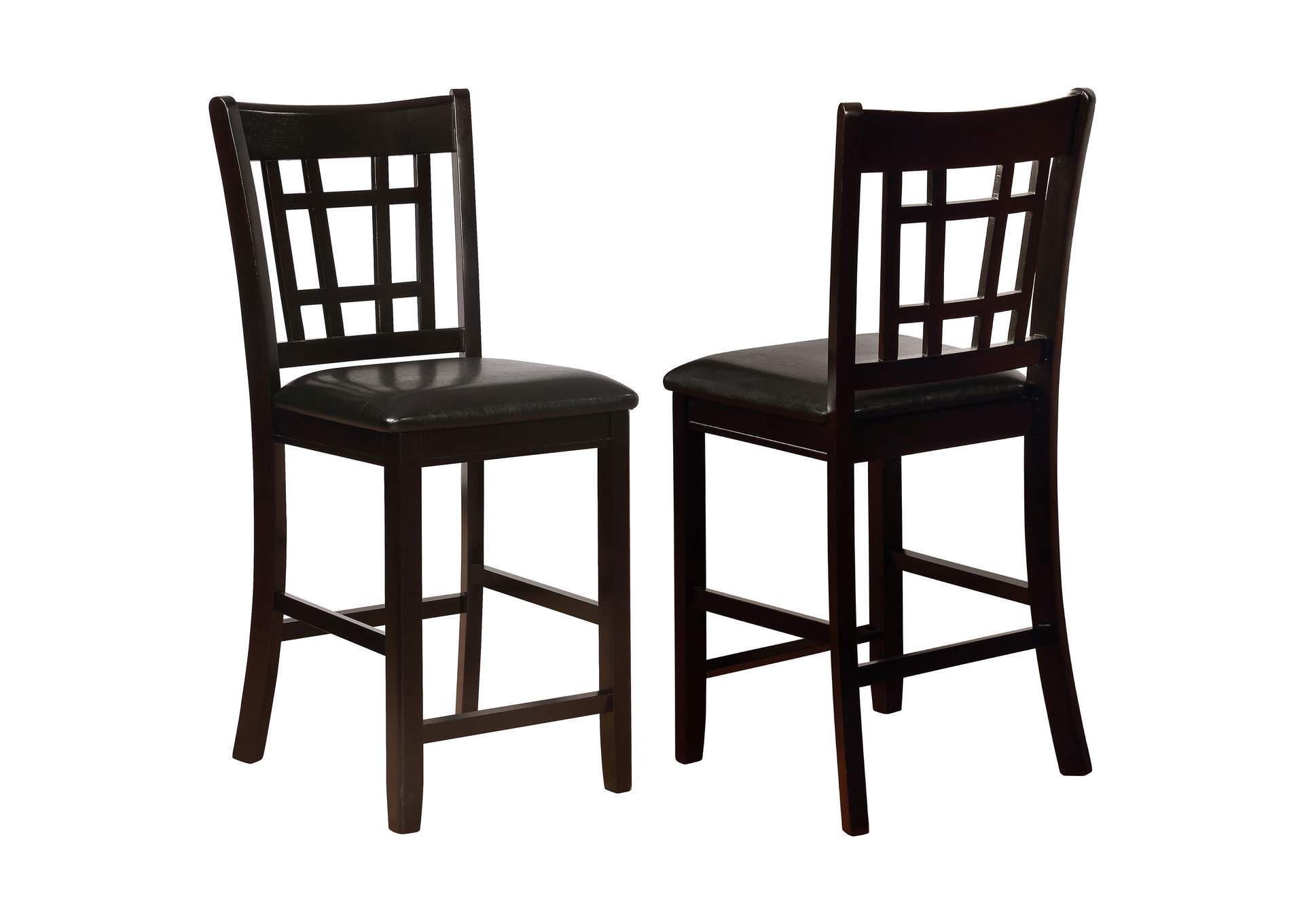 Lavon Upholstered Counter Height Stools Black and Espresso (Set of 2),Coaster Furniture