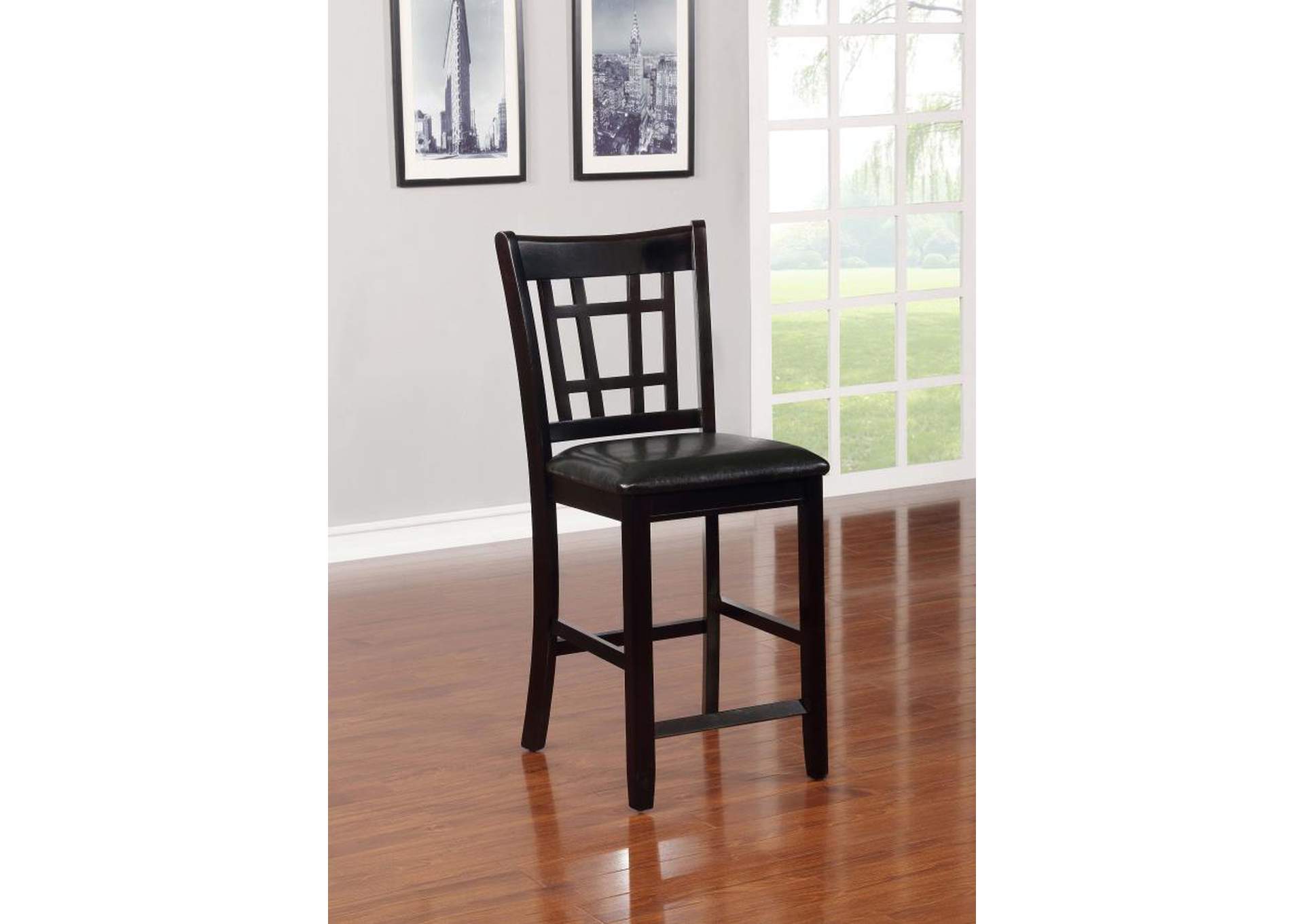 Windsor Leather Bar Stool (Set of 2) Black Frame, Bar Stool Home