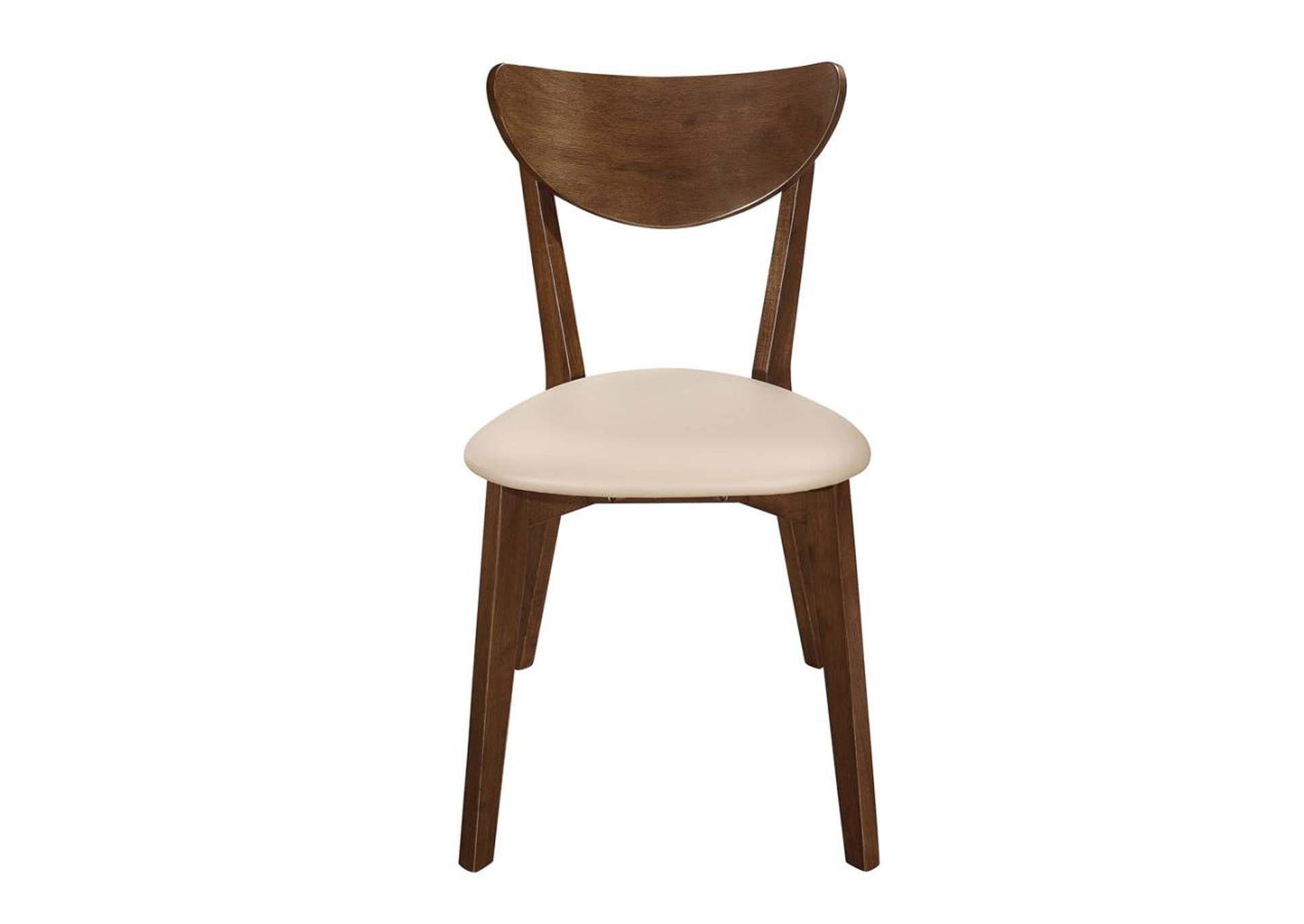 Kersey Dining Side Chairs With Curved Backs Beige And Chestnut (Set Of
