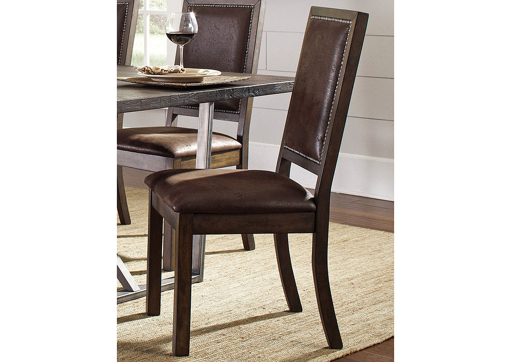 Genoa Wire Brushed Cocoa/ Black Side Chair (Set of Two),ABF Coaster Furniture