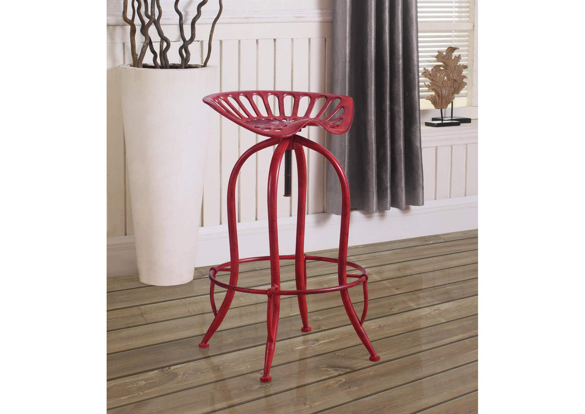 Antique Red Adjustable Bar Stool,ABF Coaster Furniture