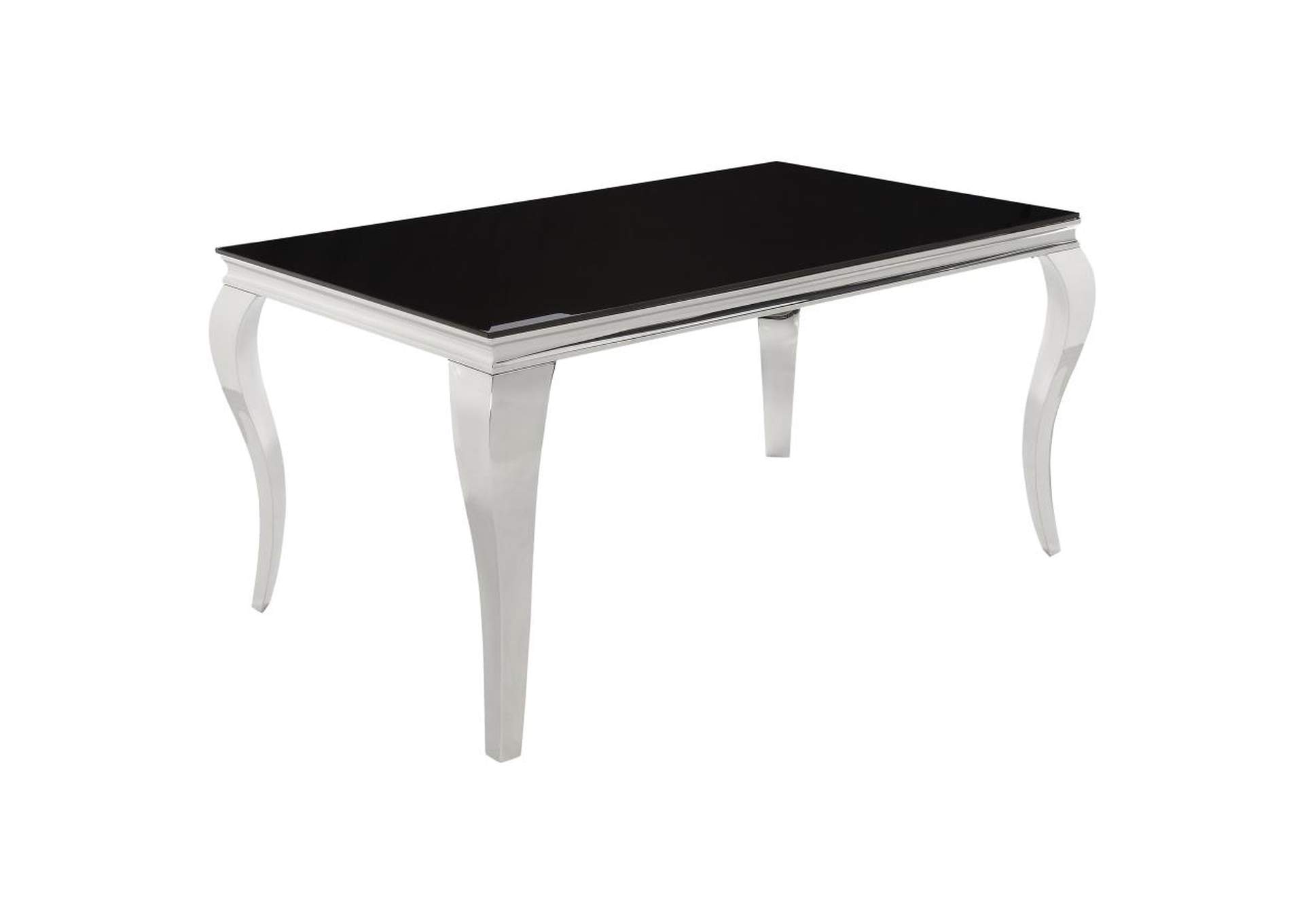 Carone Rectangular Dining Table Chrome And Black,Coaster Furniture