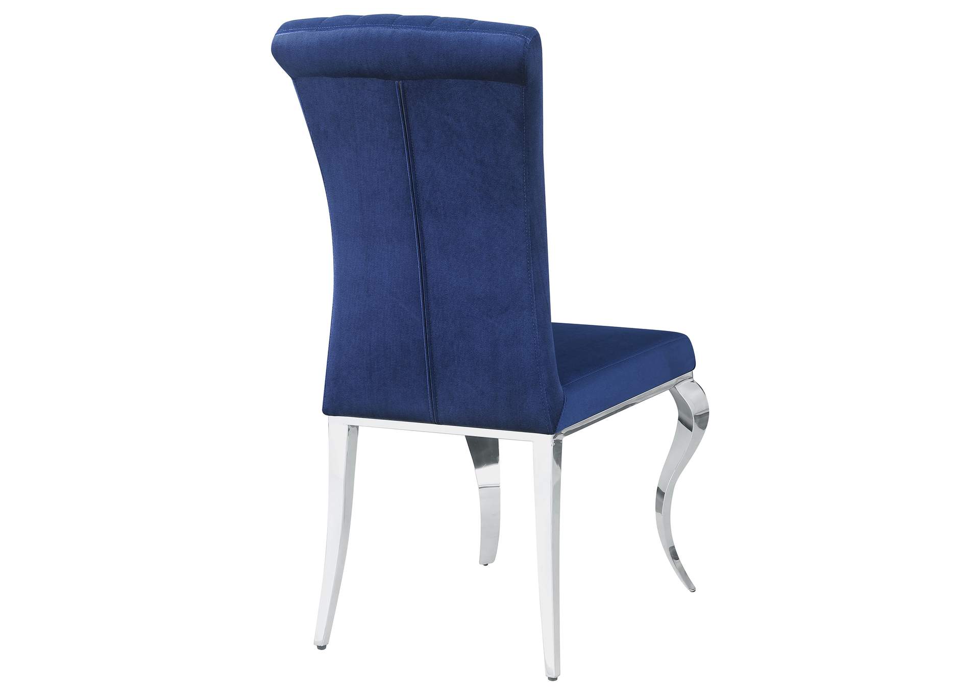Betty Upholstered Side Chairs Ink Blue and Chrome (Set of 4),Coaster Furniture