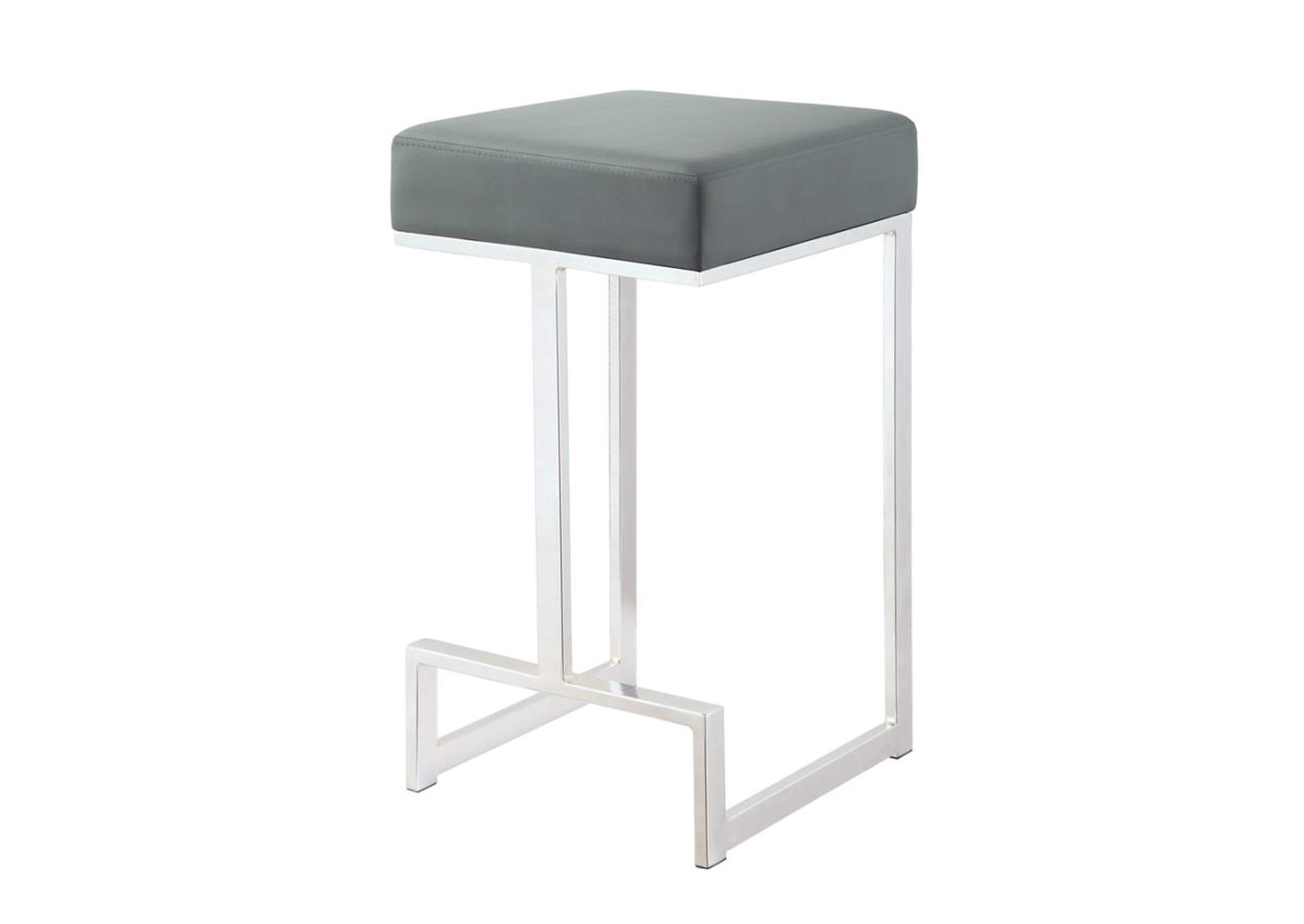 Square Counter Height Stool Grey And Chrome,Coaster Furniture