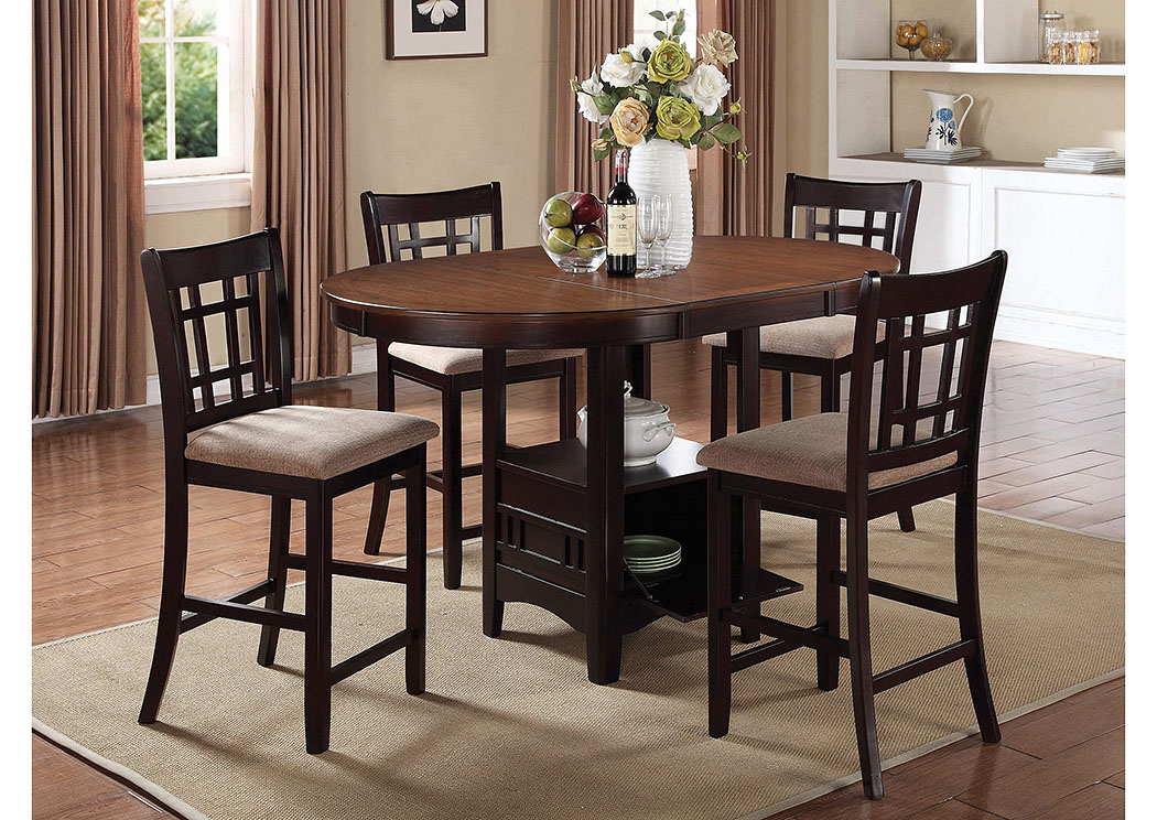 Lavon Espresso Counter Height Table w/4 Stools,Coaster Furniture