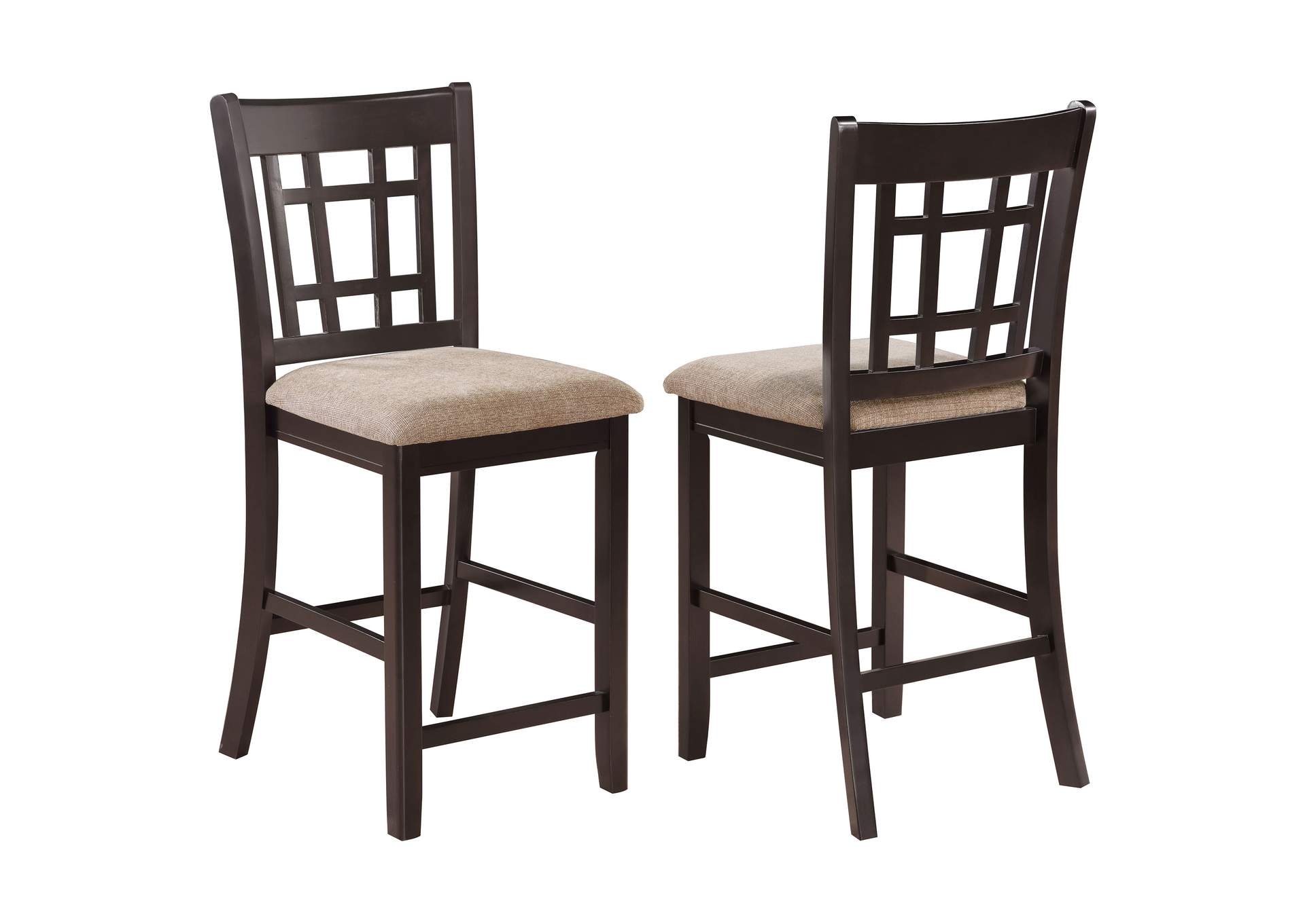 Lavon Lattice Back Counter Stools Tan and Espresso (Set of 2),Coaster Furniture