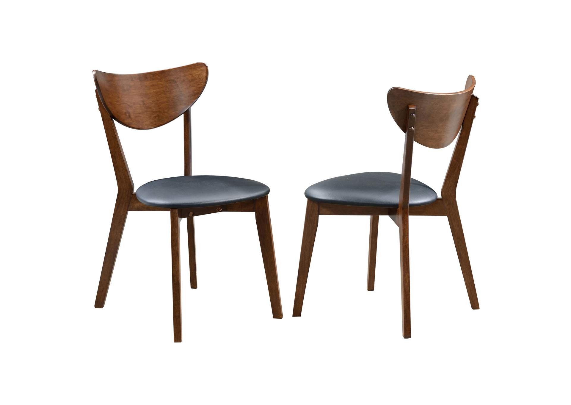 Malone Upholstered Dining Chairs Dark Walnut and Black (Set of 2),Coaster Furniture