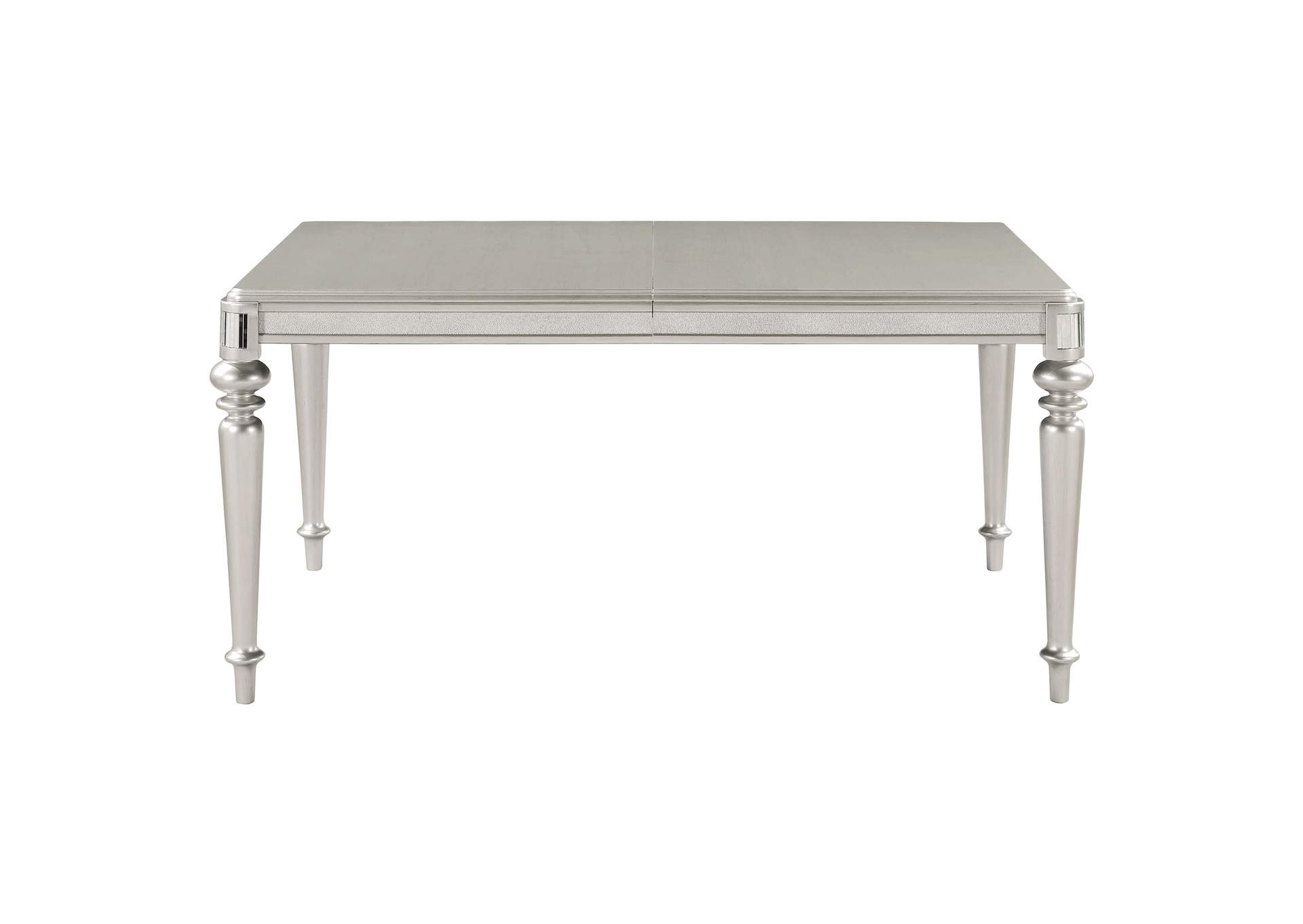 Danette Rectangular Dining Table with Leaf Metallic Platinum,Coaster Furniture