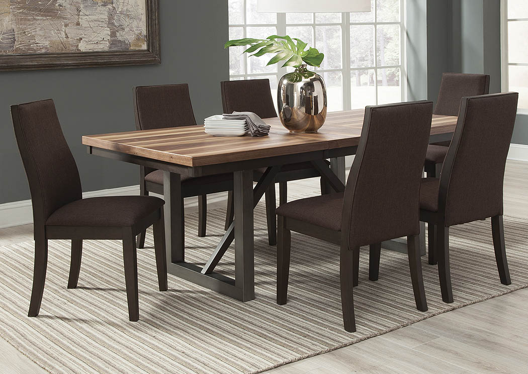 Espresso Dining Table w/6 Side Chairs,Coaster Furniture