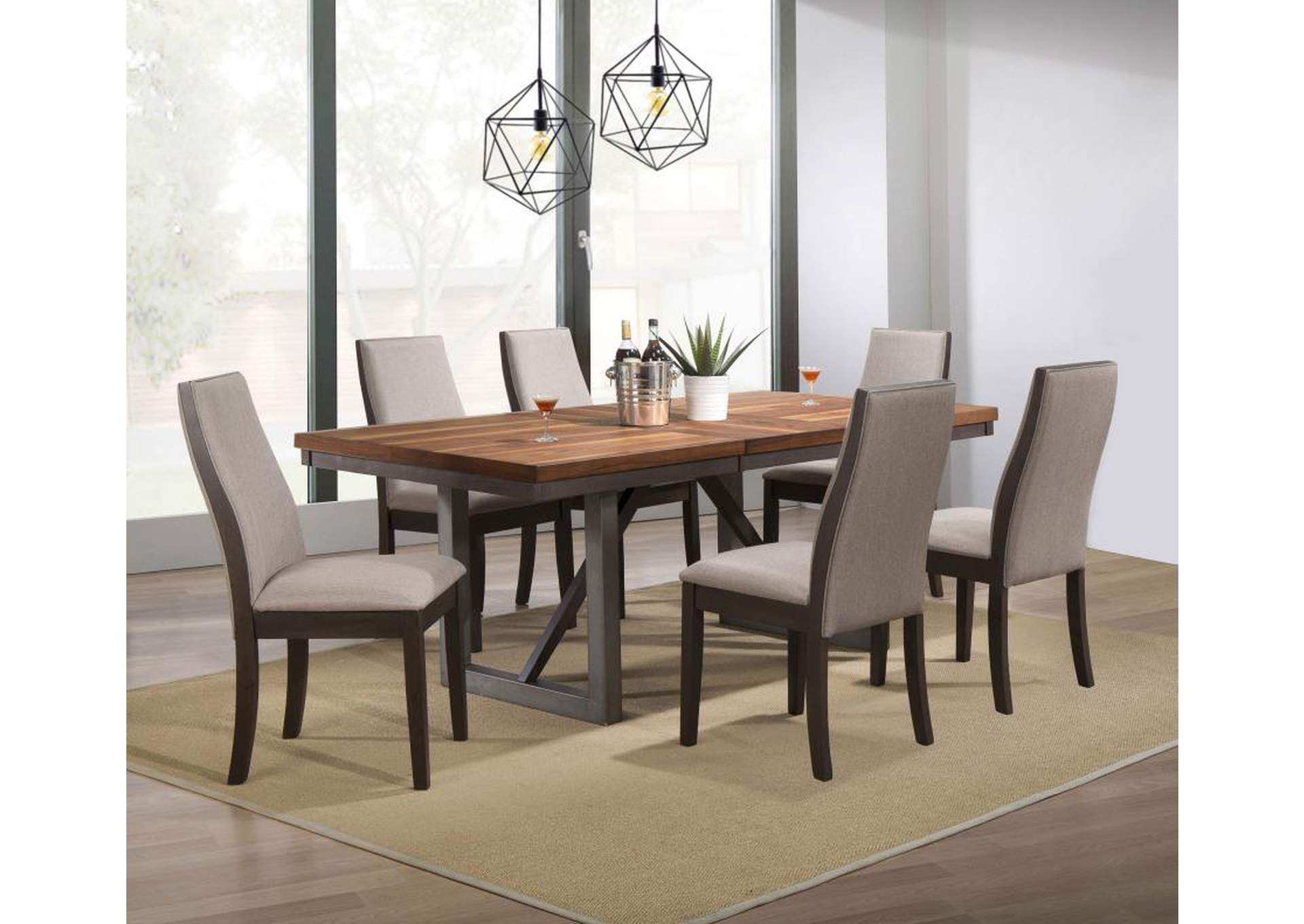 Spring Creek Dining Table with Extension Leaf Natural Walnut,Coaster Furniture