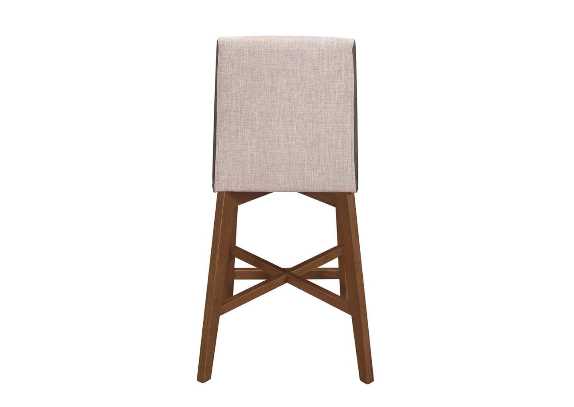Logan Upholstered Counter Height Stools Light Grey And Natural Walnut (Set Of 2),Coaster Furniture