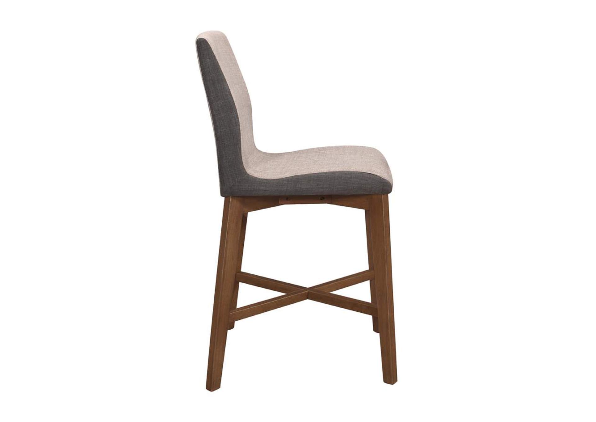 Upholstered Counter Height Stools Light Grey and Natural Walnut (Set of 2),Coaster Furniture