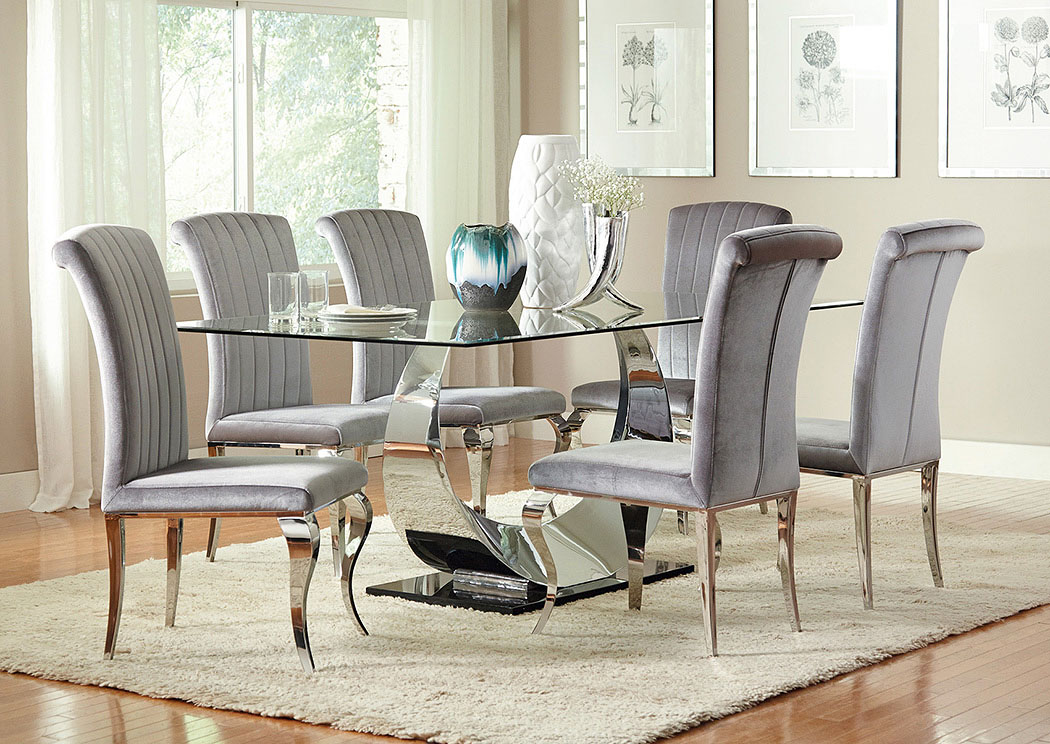 Chrome Plated Dining Table,ABF Coaster Furniture