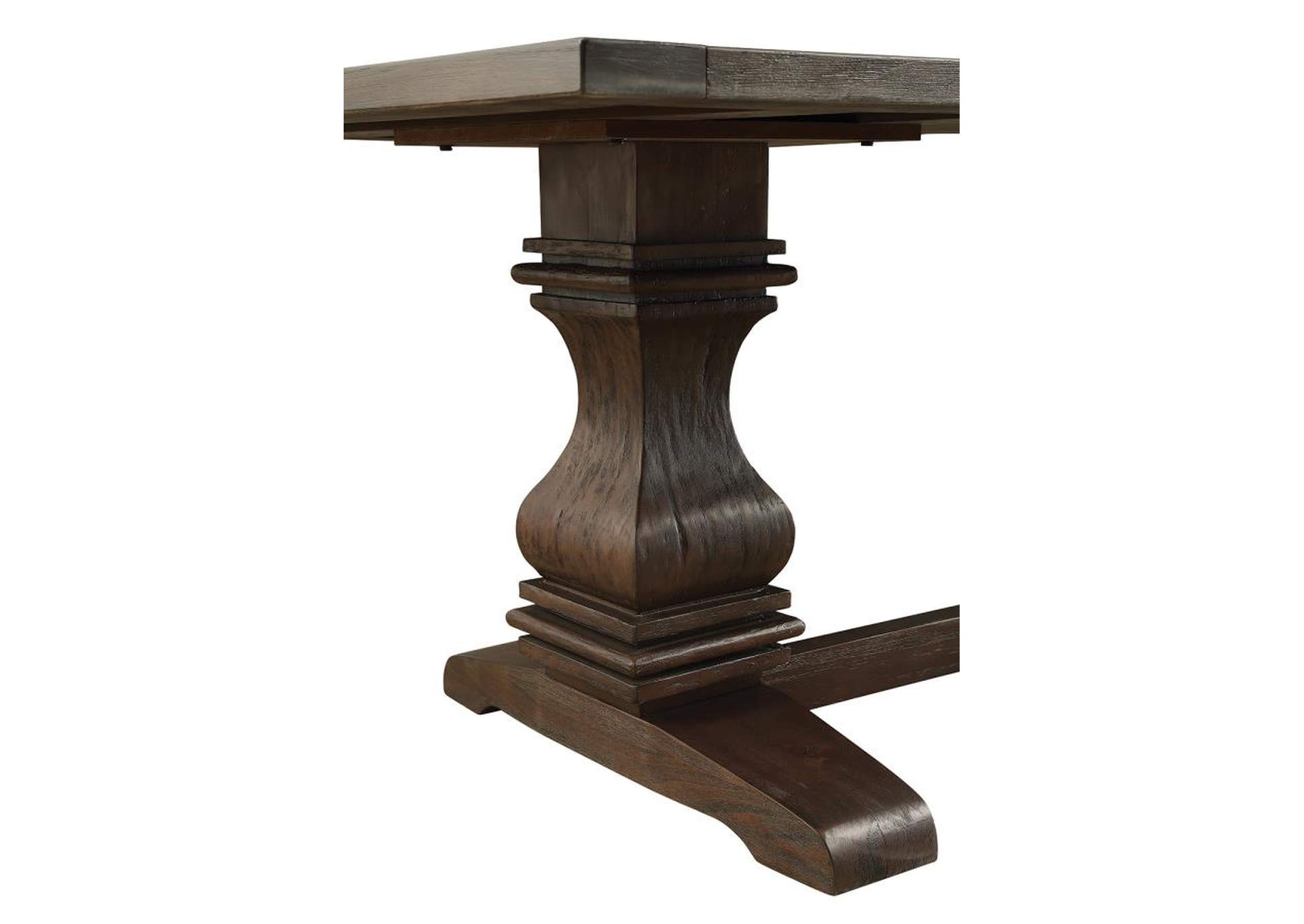 Parkins Double Pedestals Dining Table Rustic Espresso Brothers Fine