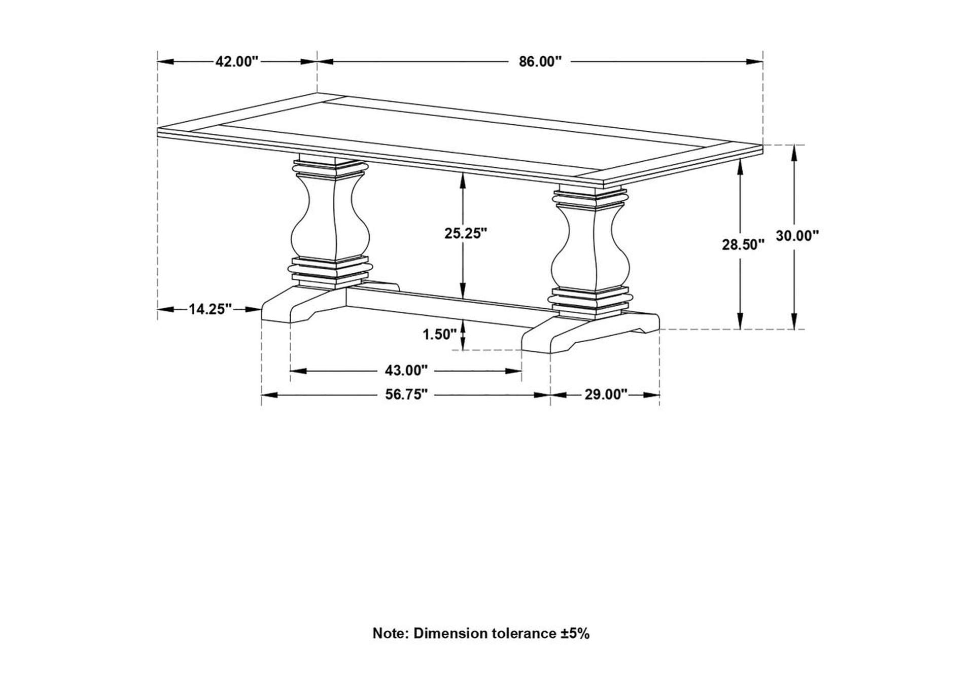 Parkins Double Pedestals Dining Table Rustic Espresso American Furniture