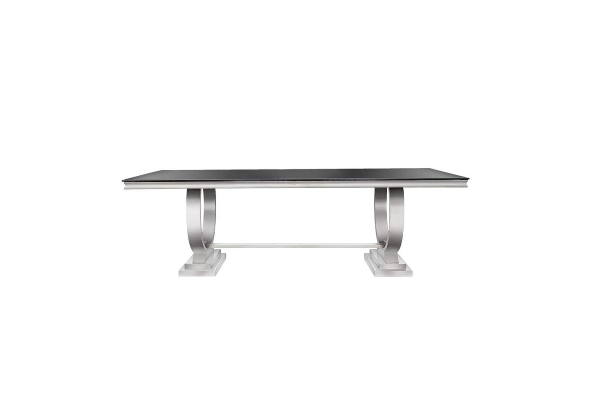 Antoine Rectangular Dining Table Chrome And Black,Coaster Furniture
